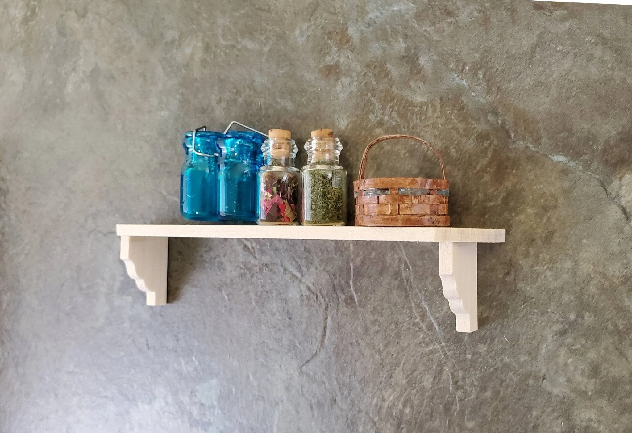 Dollhouse Miniature Wall Shelf Large Unfinished 1:12 Scale 4 3/8" - Image 6