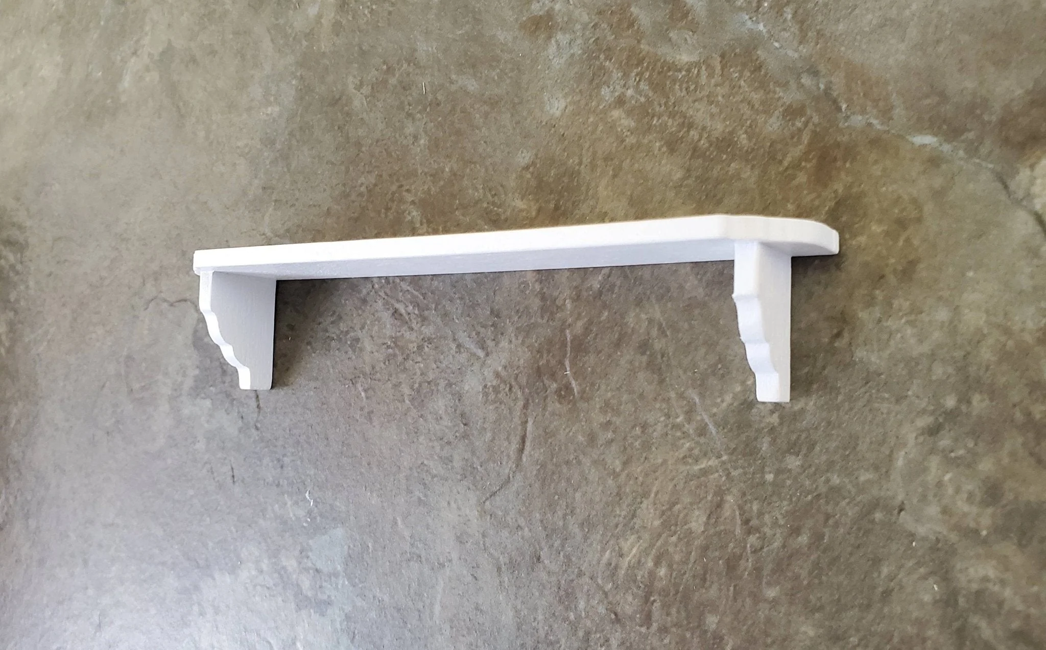 Dollhouse Miniature Wall Shelf Large White Wood 1:12 Scale 4 3/8" - Image 2