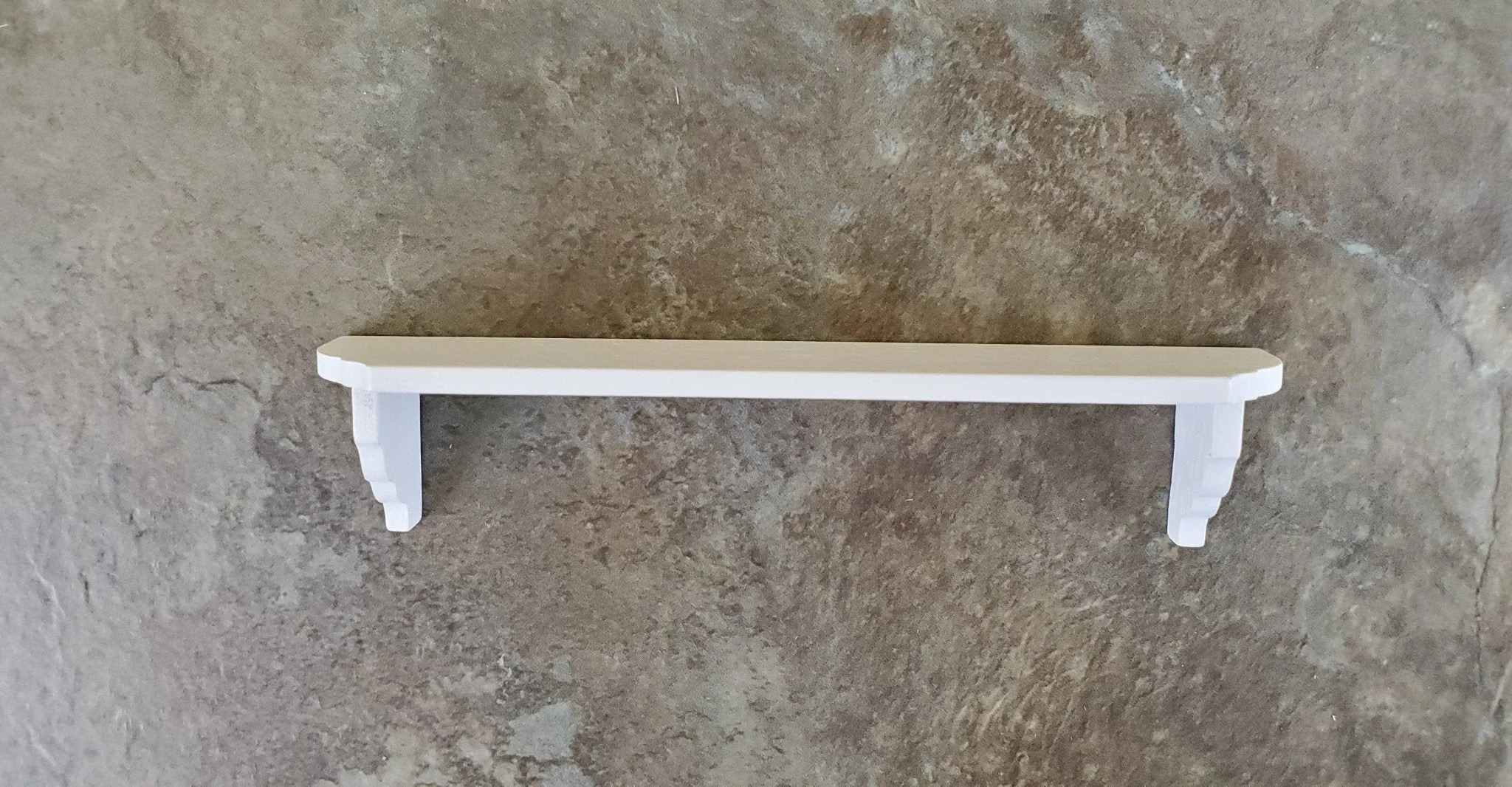 Dollhouse Miniature Wall Shelf Large White Wood 1:12 Scale 4 3/8" - Image 3