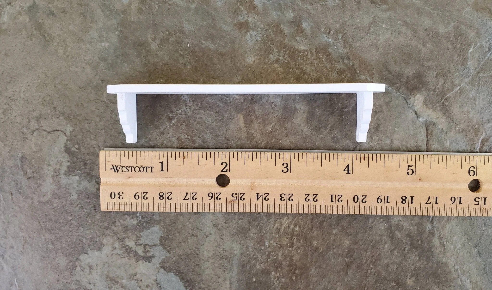 Dollhouse Miniature Wall Shelf Large White Wood 1:12 Scale 4 3/8" - Image 6
