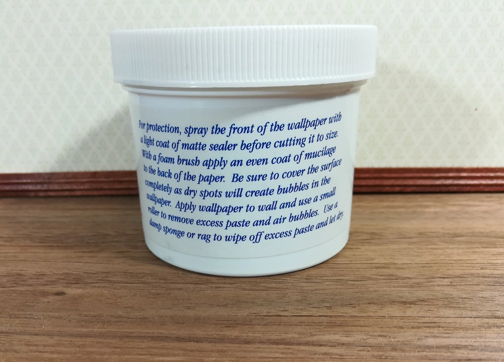 Dollhouse Miniature Wallpaper Paste Mucilage Water Soluble 4 oz - Image 2