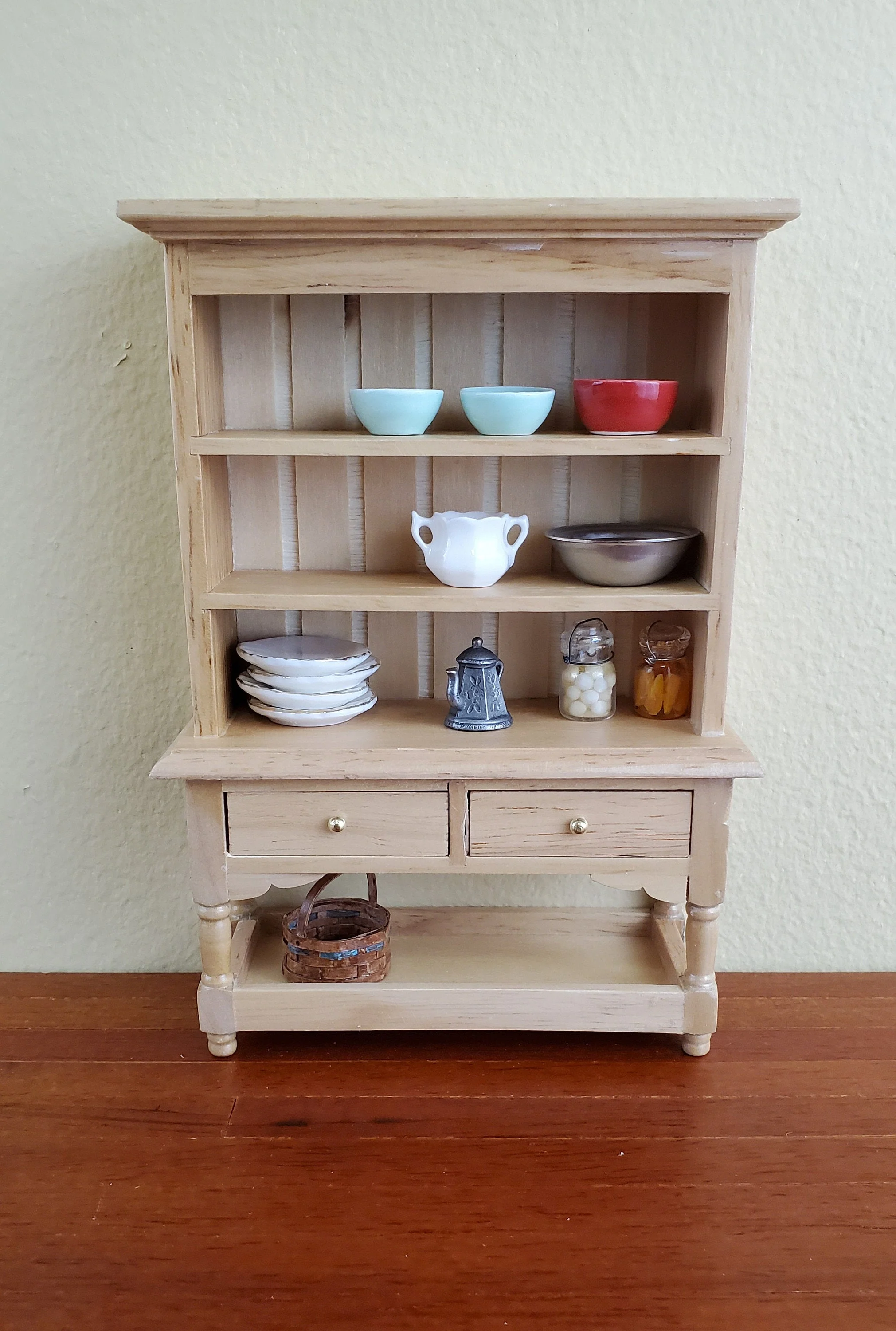 Dollhouse Miniature Welsh Kitchen Cabinet Cupboard 1:12 Scale Furniture Light Oak Finish - Image 5