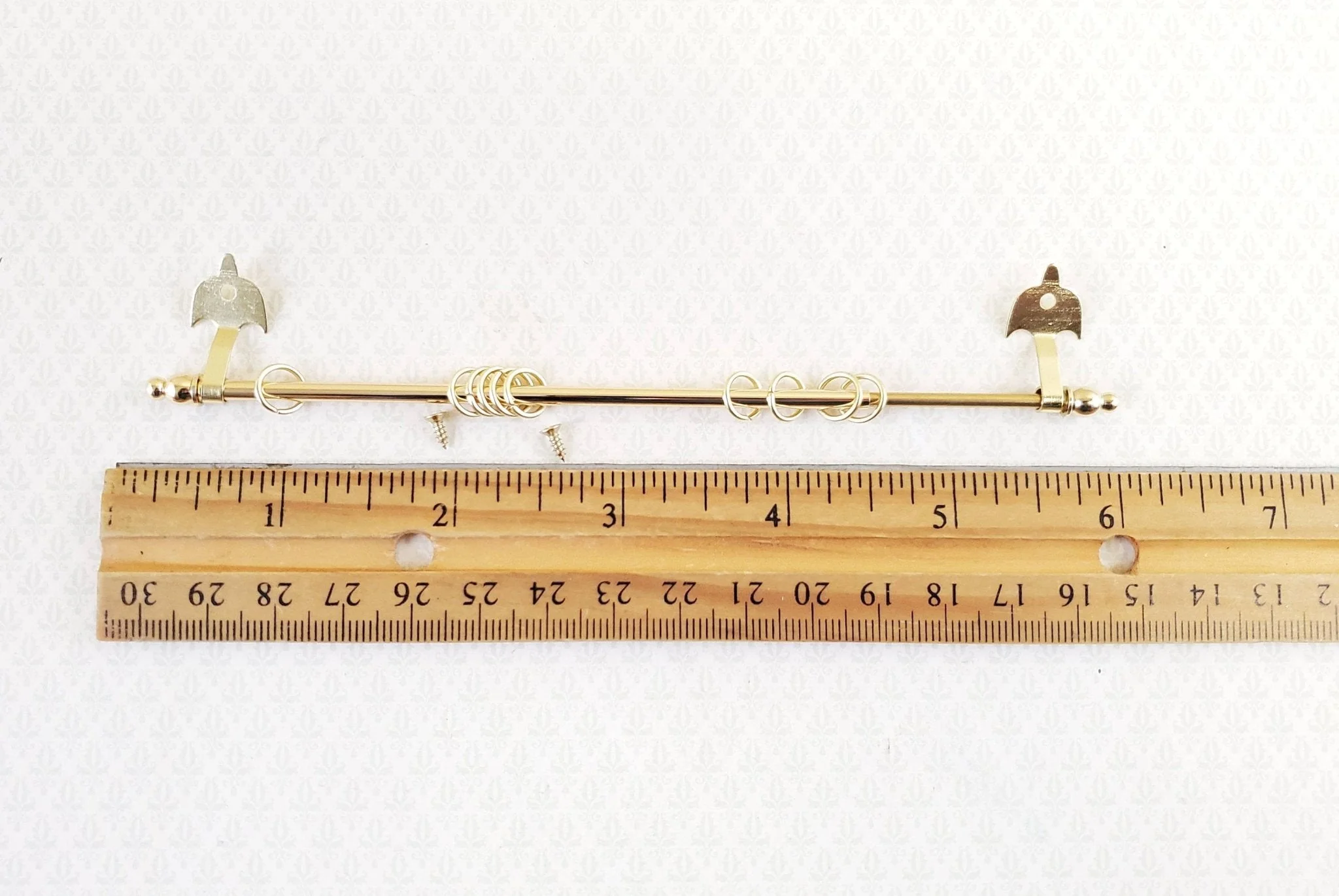 Dollhouse Miniature Curtain Rod Brass Adjustable 1:12 Scale Houseworks 1151 - Image 3