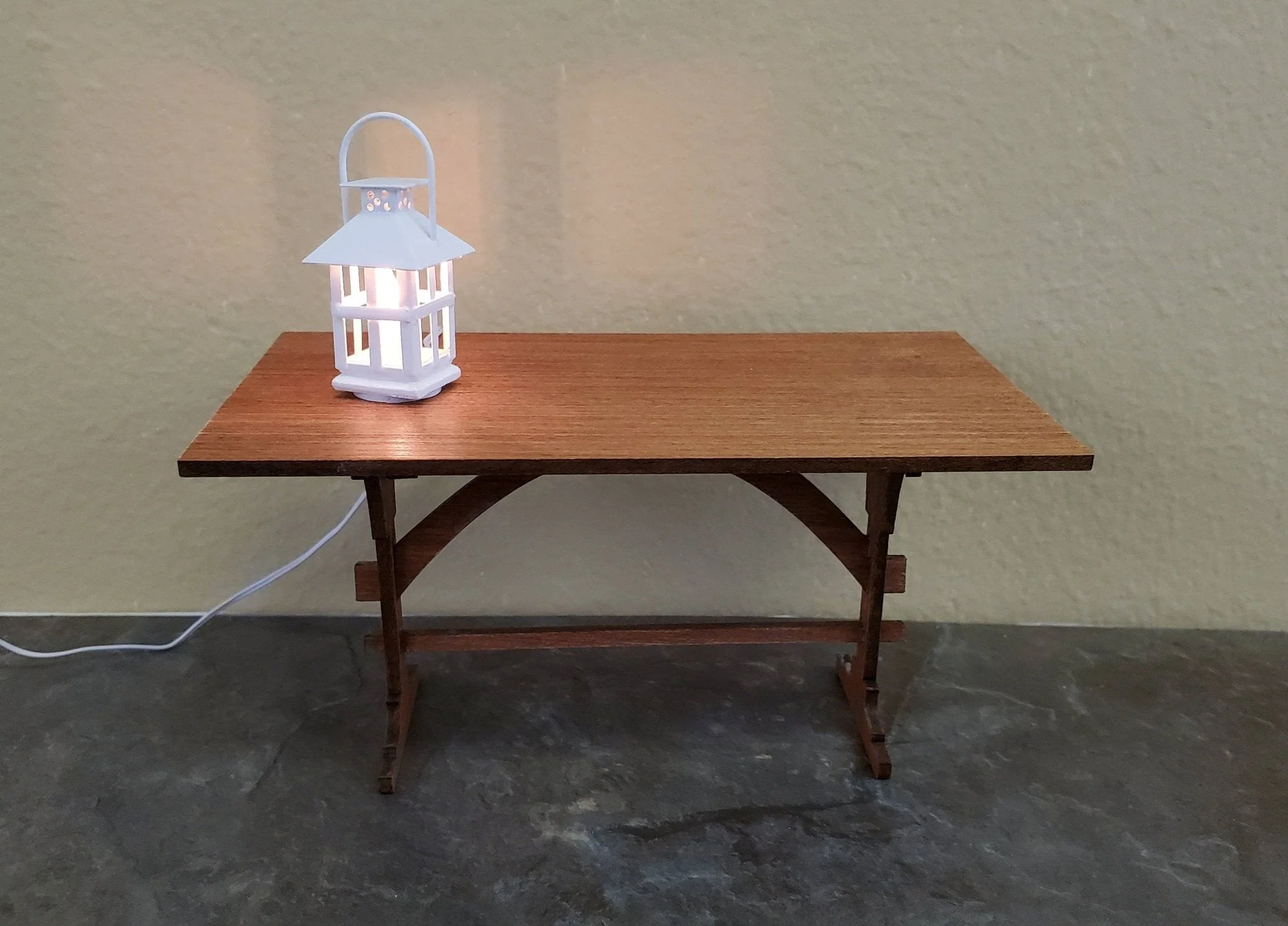 Dollhouse Miniature White Lantern Light Candle 12 Volt with Plug 1:12 Scale Lighting - Image 3