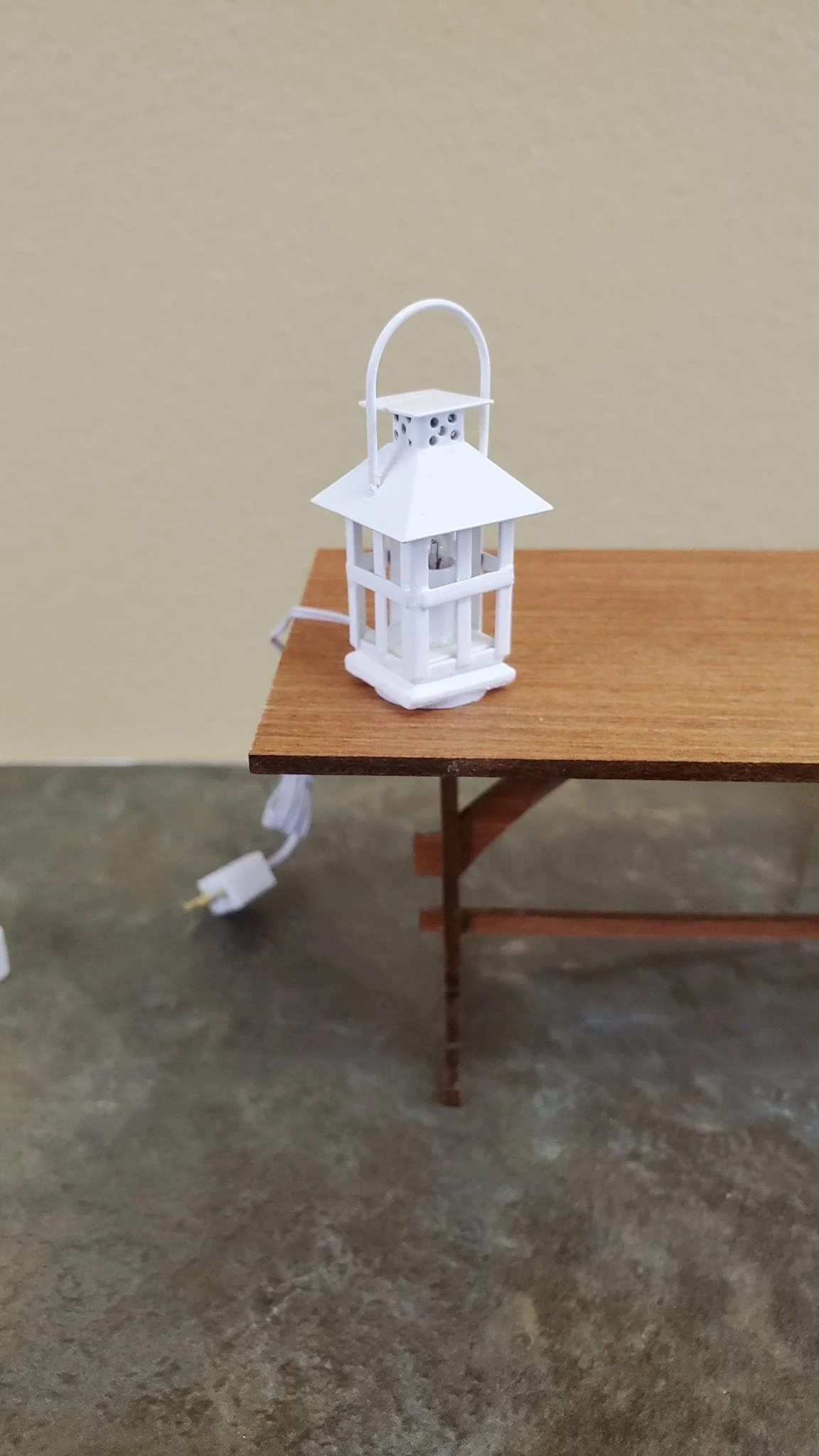 Dollhouse Miniature White Lantern Light Candle 12 Volt with Plug 1:12 Scale Lighting - Image 5