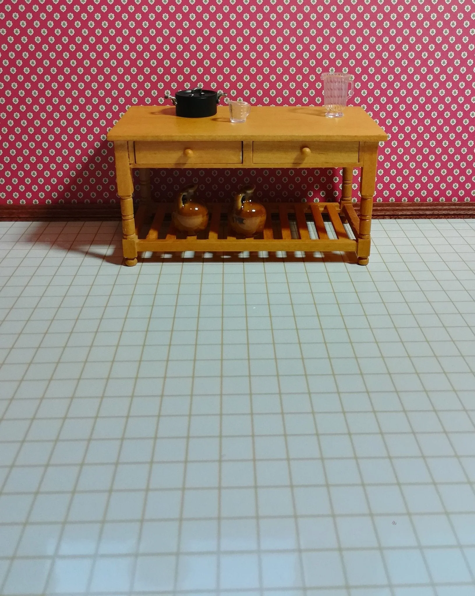Dollhouse White Square Faux Tile Flooring Lightly Embossed 1:12 Scale for Kitchen or Bathroom - Image 3