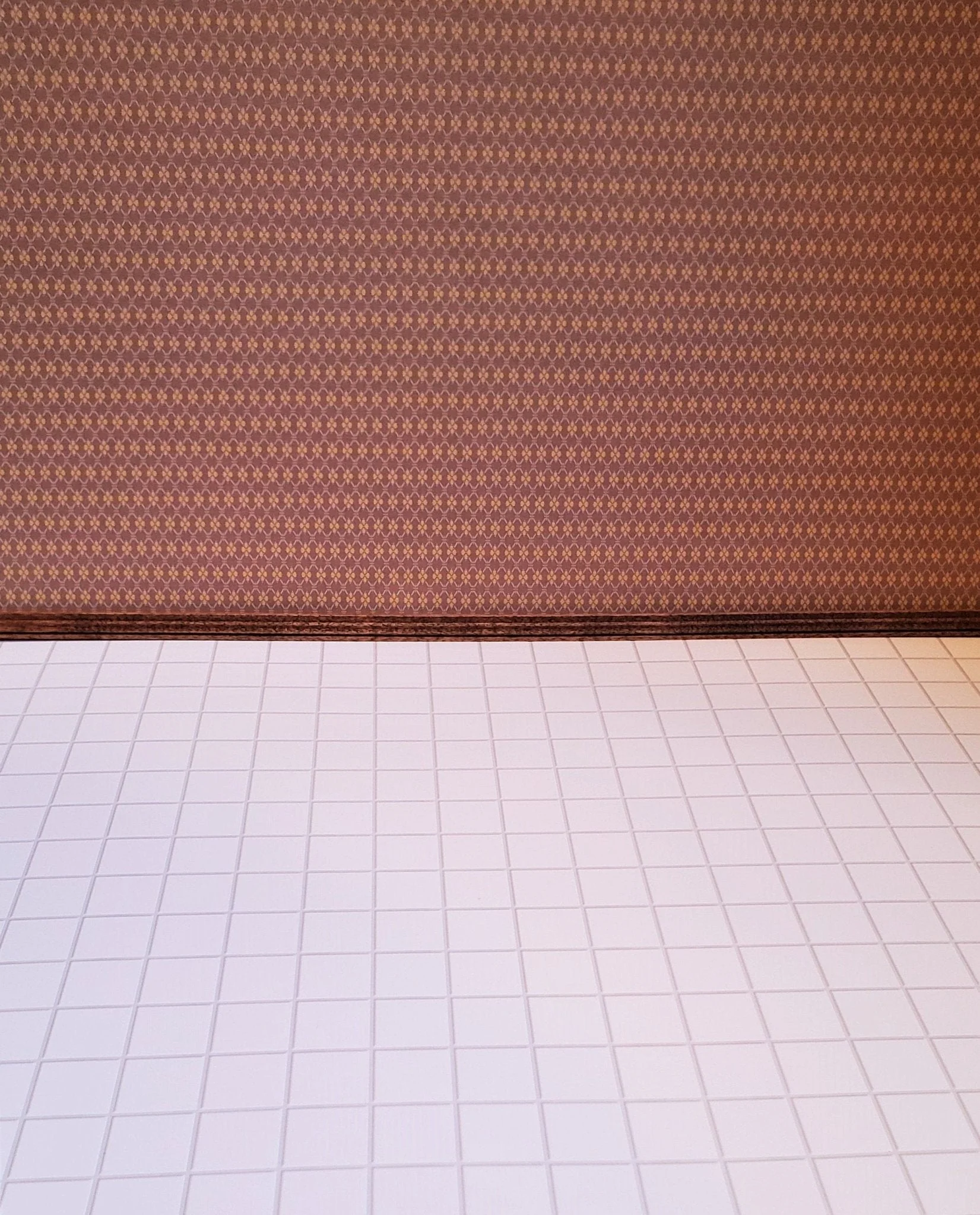 Dollhouse Miniature White Square Tile Embossed Glossy Card 1:12 Scale Light Grout - Image 4