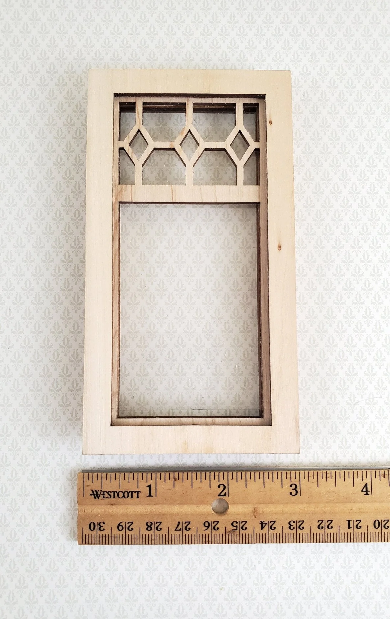 Dollhouse Miniature Window Victorian Style Diamond Top 1:12 Scale Alessio 2186 - Image 3