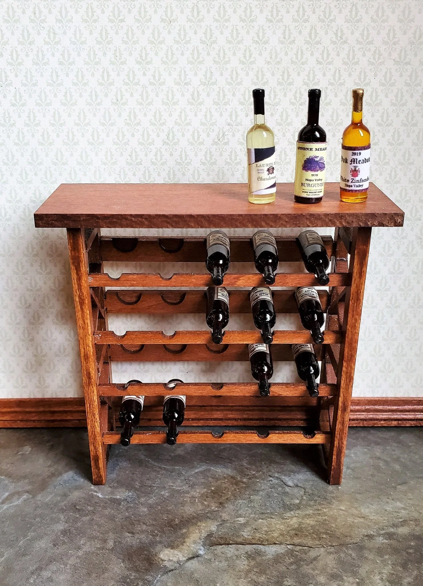 Dollhouse Miniature Wine Bottles x3 White Red Zinfandel 1:12 Scale Kitchen Food - Image 2