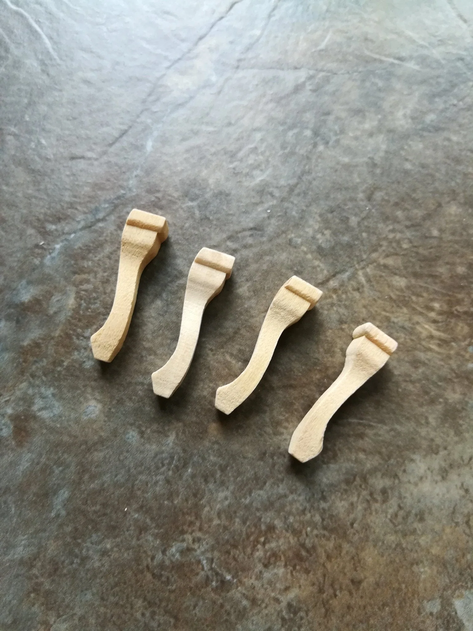Dollhouse Miniature Wood Cabriole Legs for Chair or Furniture Set of 4 Pieces 1:12 Scale 3/8"