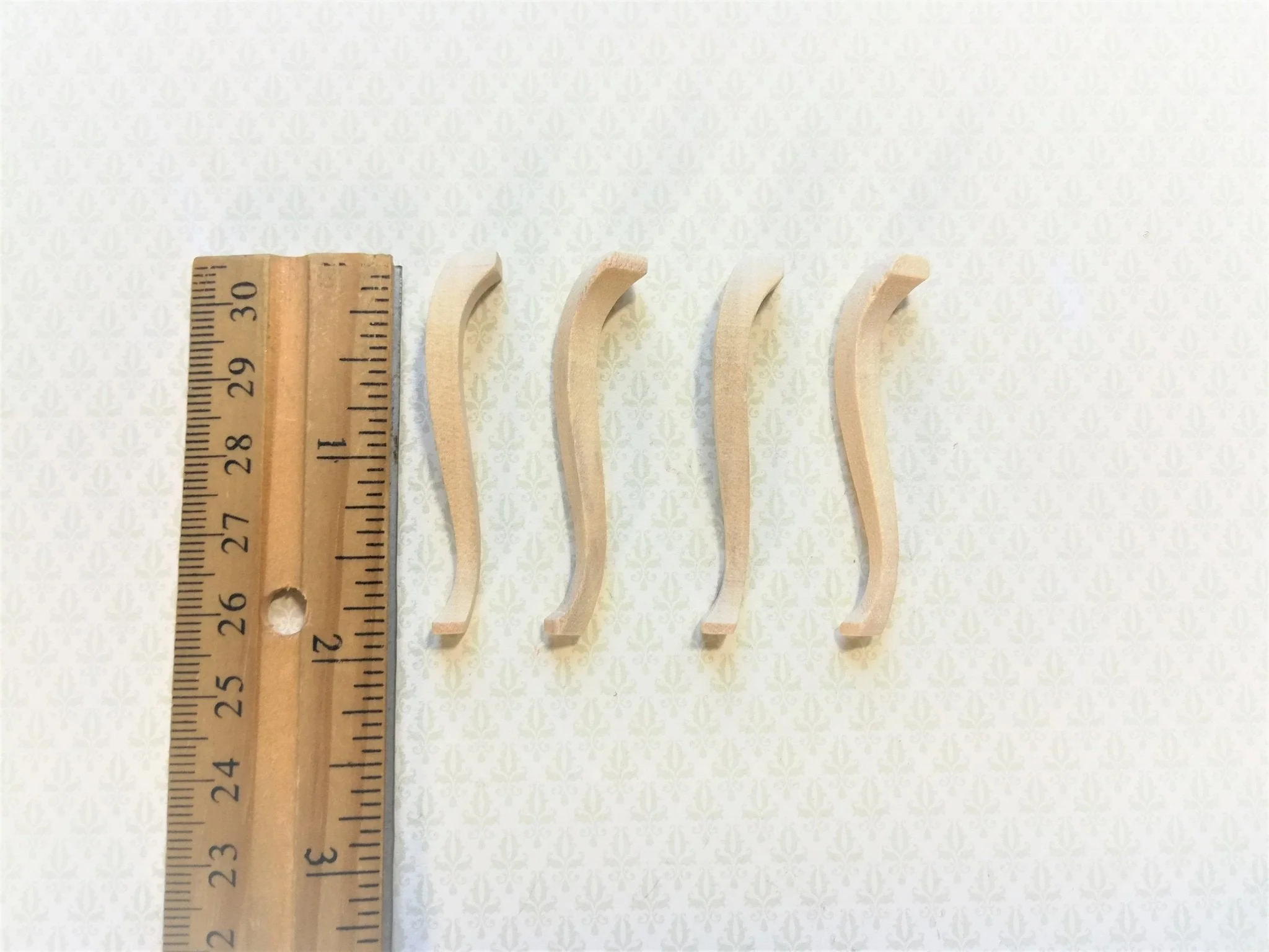 Dollhouse Miniature Wood Cabriole Legs for Table or Furniture x4 1:12 Scale - Image 2