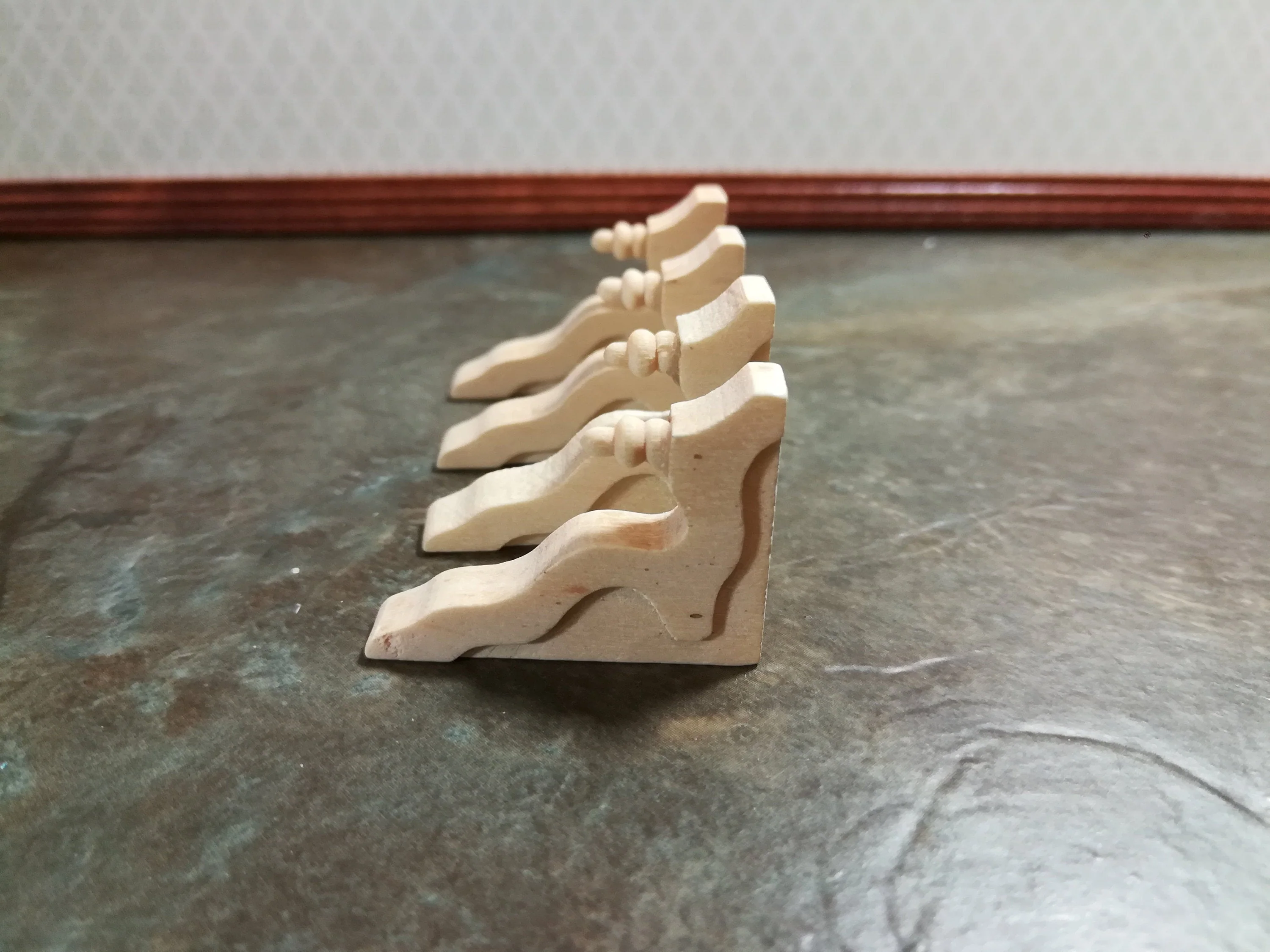 Dollhouse Miniature Wood Corbels or Brackets 1:12 Scale Set of 4 - Image 2