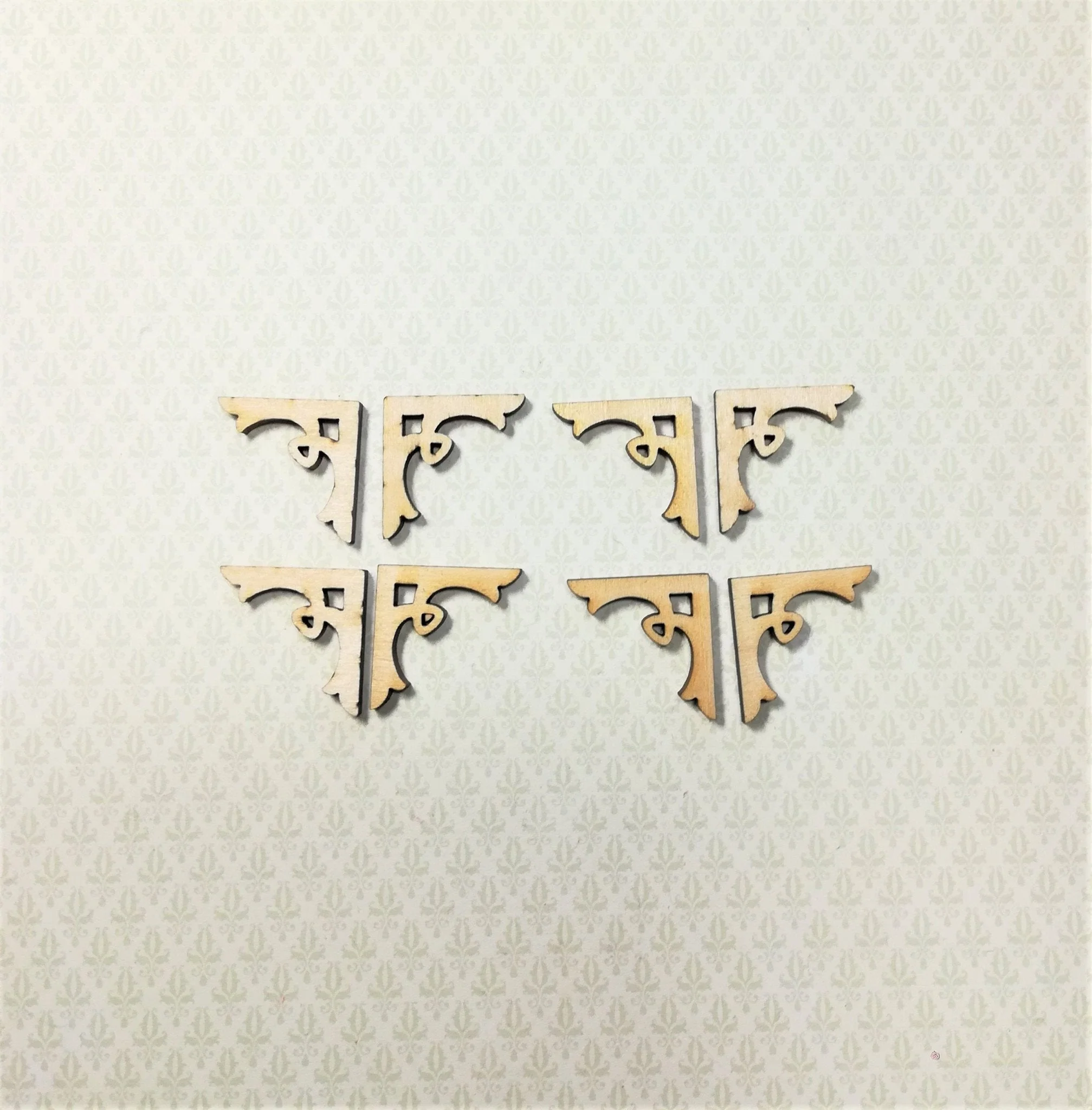 Dollhouse Miniature Wood Corbels or Brackets 1:12 Scale Set of 8 Loop Style