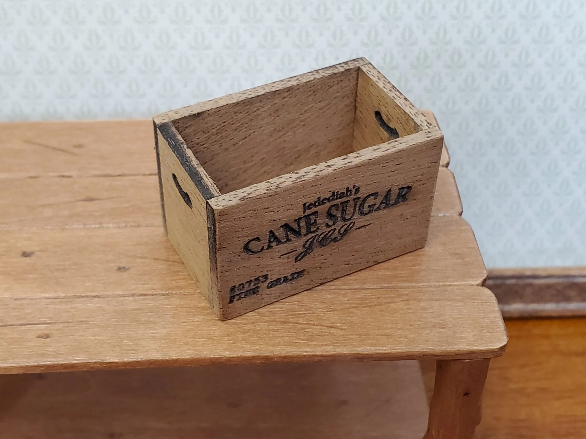 Dollhouse Wood Crate Cane Sugar Vintage Style 1:12 Scale Miniature Handmade - Image 2