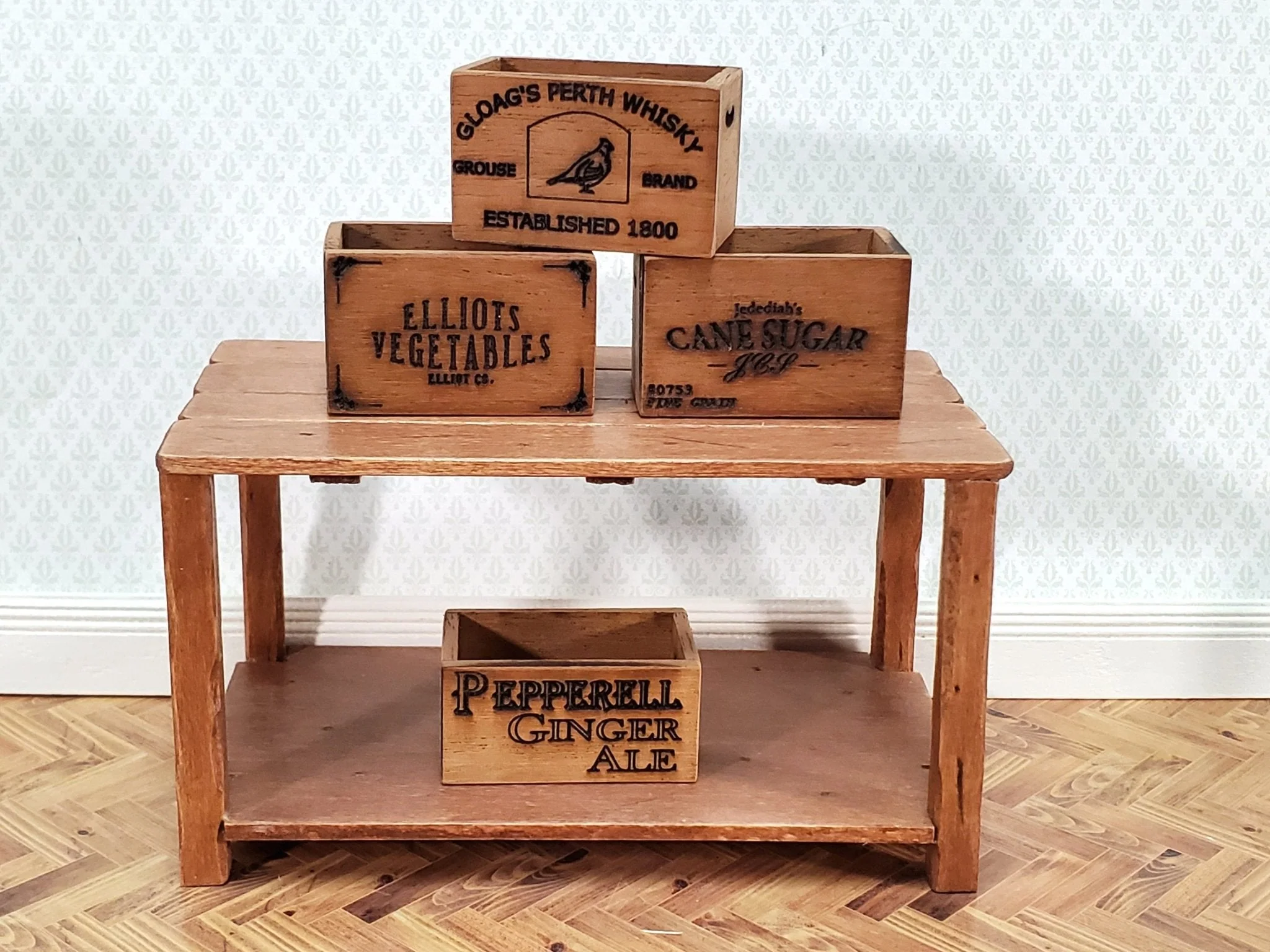 Dollhouse Wood Crate Vegetables Vintage Style 1:12 Scale Miniature Handmade - Image 3