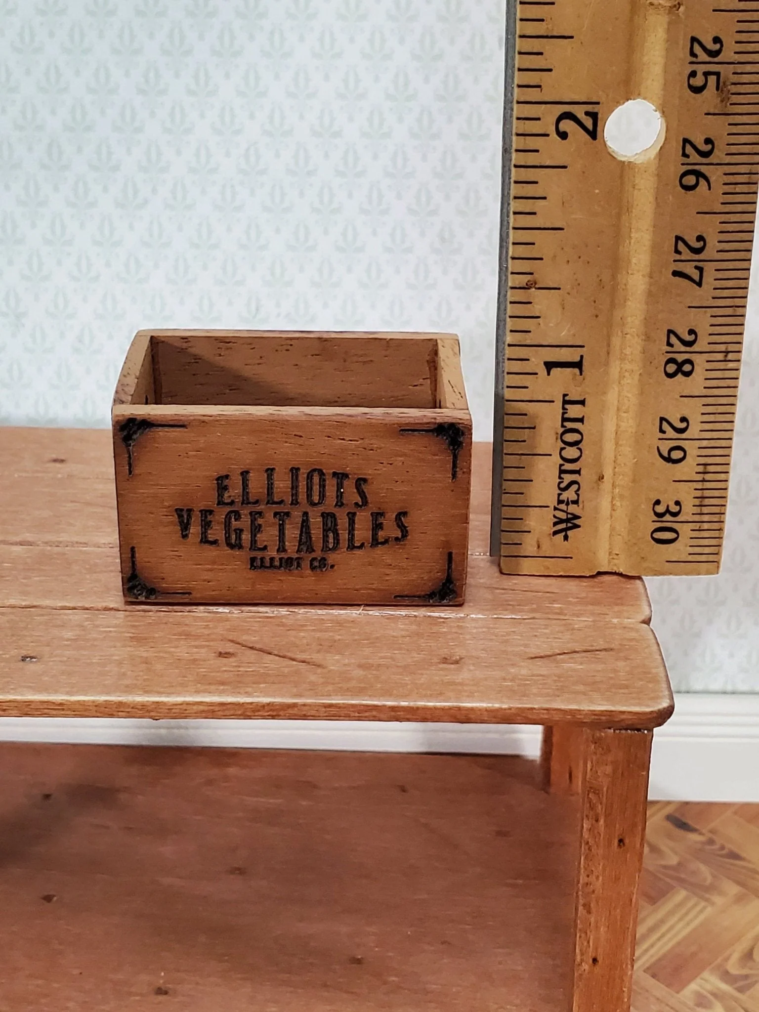 Dollhouse Wood Crate Vegetables Vintage Style 1:12 Scale Miniature Handmade - Image 5
