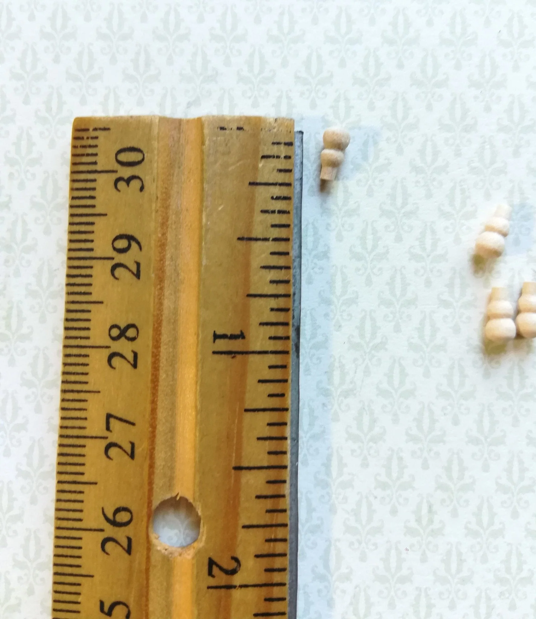 Dollhouse Miniature Wood Knobs or Drawer Pulls Small 12 Pieces 1:12 Scale 1/4" - Image 2