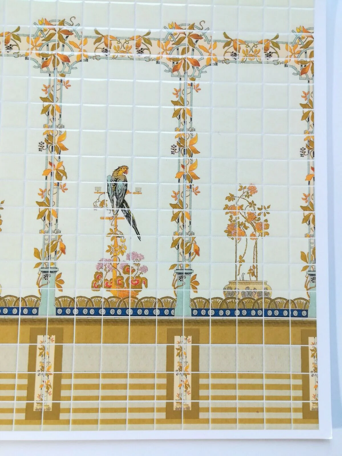 Dollhouse Miniature Yellow Parrot Wall Tiles Embossed 1:12 Scale by World Model - Image 2