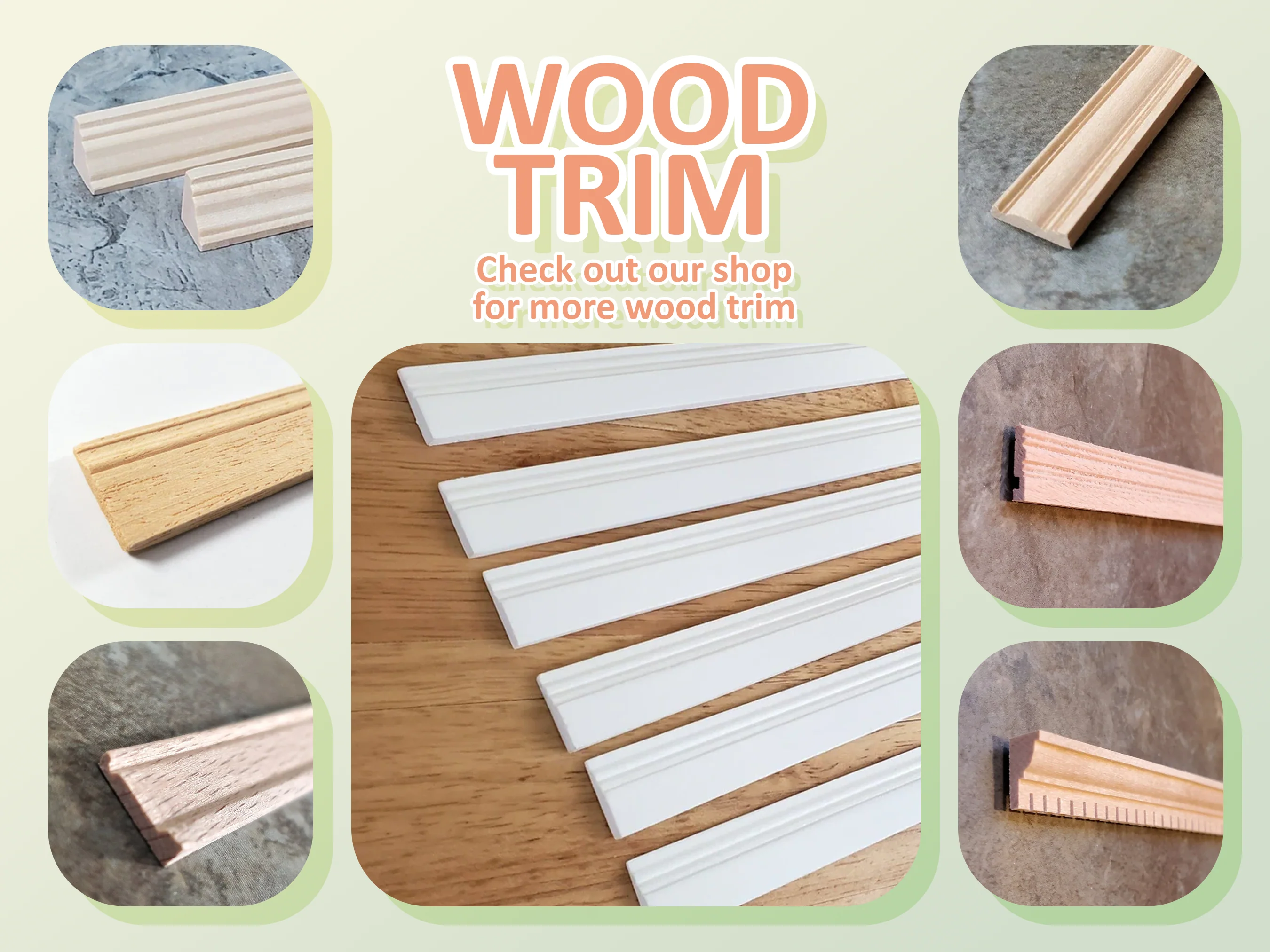Dollhouse Miniatures Baseboard Trim 6" x12 Scrap Pieces 1:12 Scale CLA77055 - Image 5