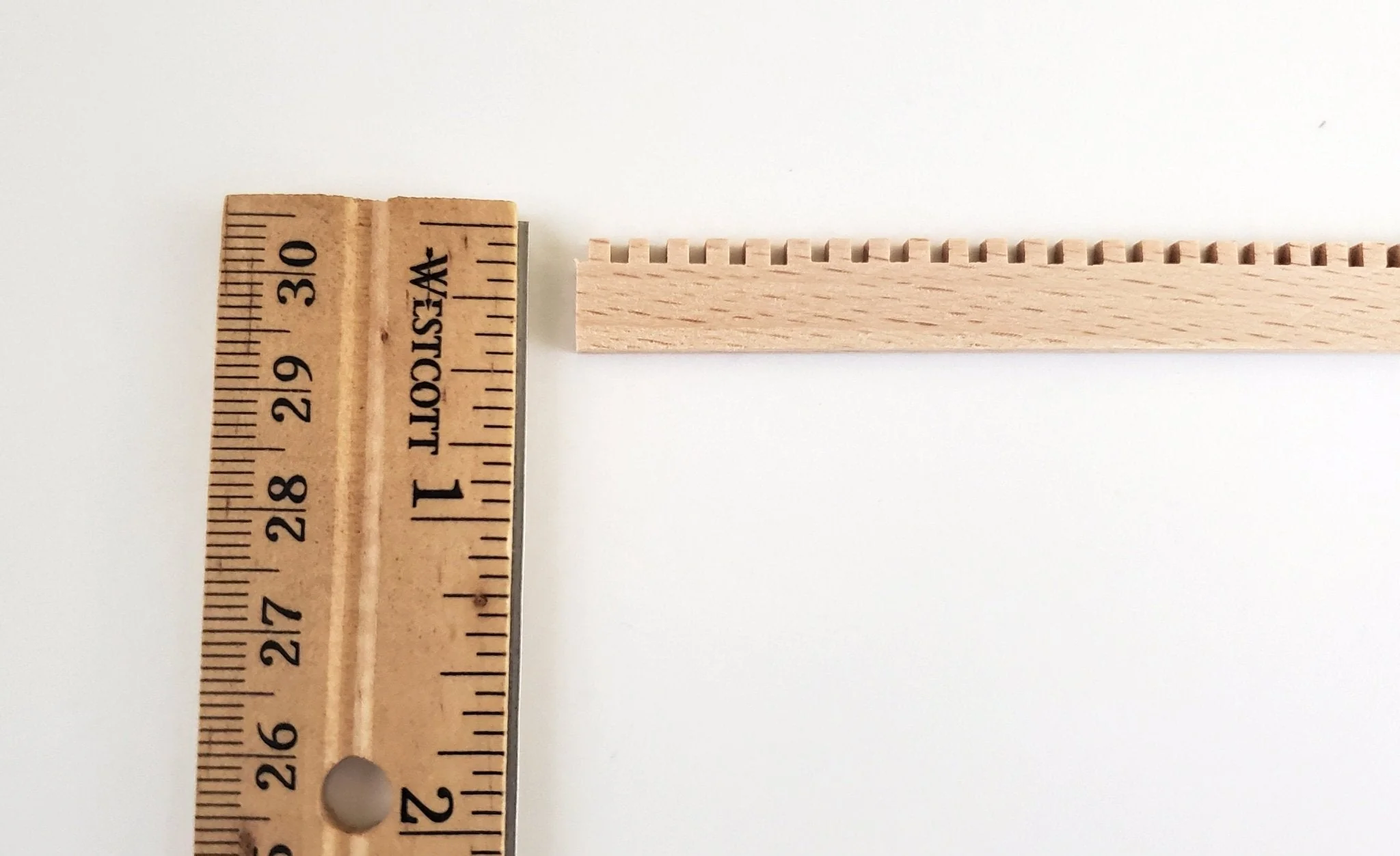 Dollhouse Miniatures Flat Dentil Crown Molding Cornice Trim 7/16" tall x 18" 1:12 - Image 3