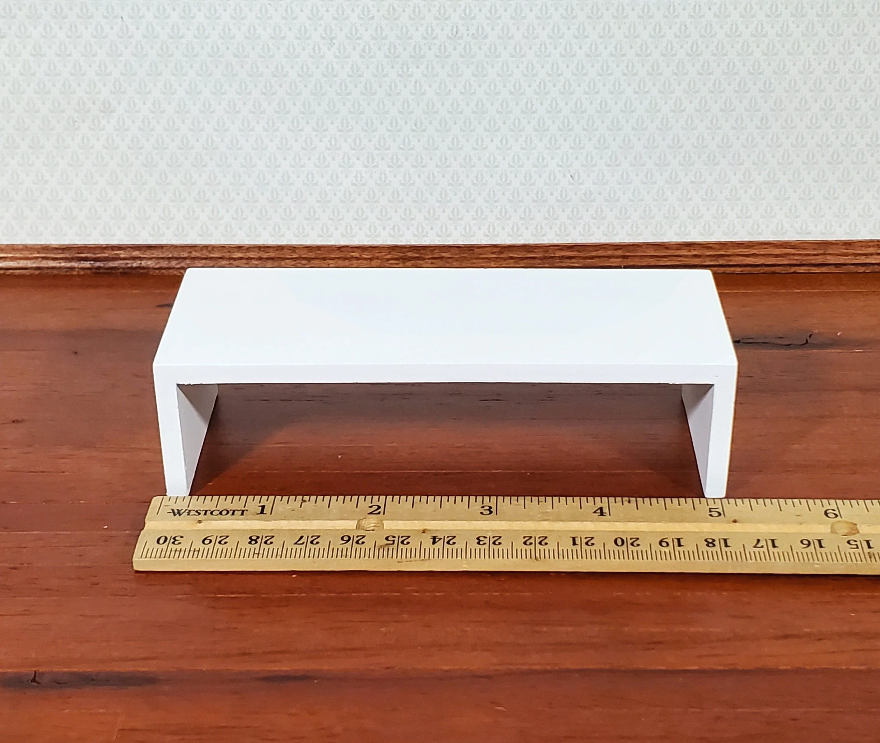 Dollhouse Modern Coffee Table White Finish 1:12 Scale Miniature Furniture - Image 3