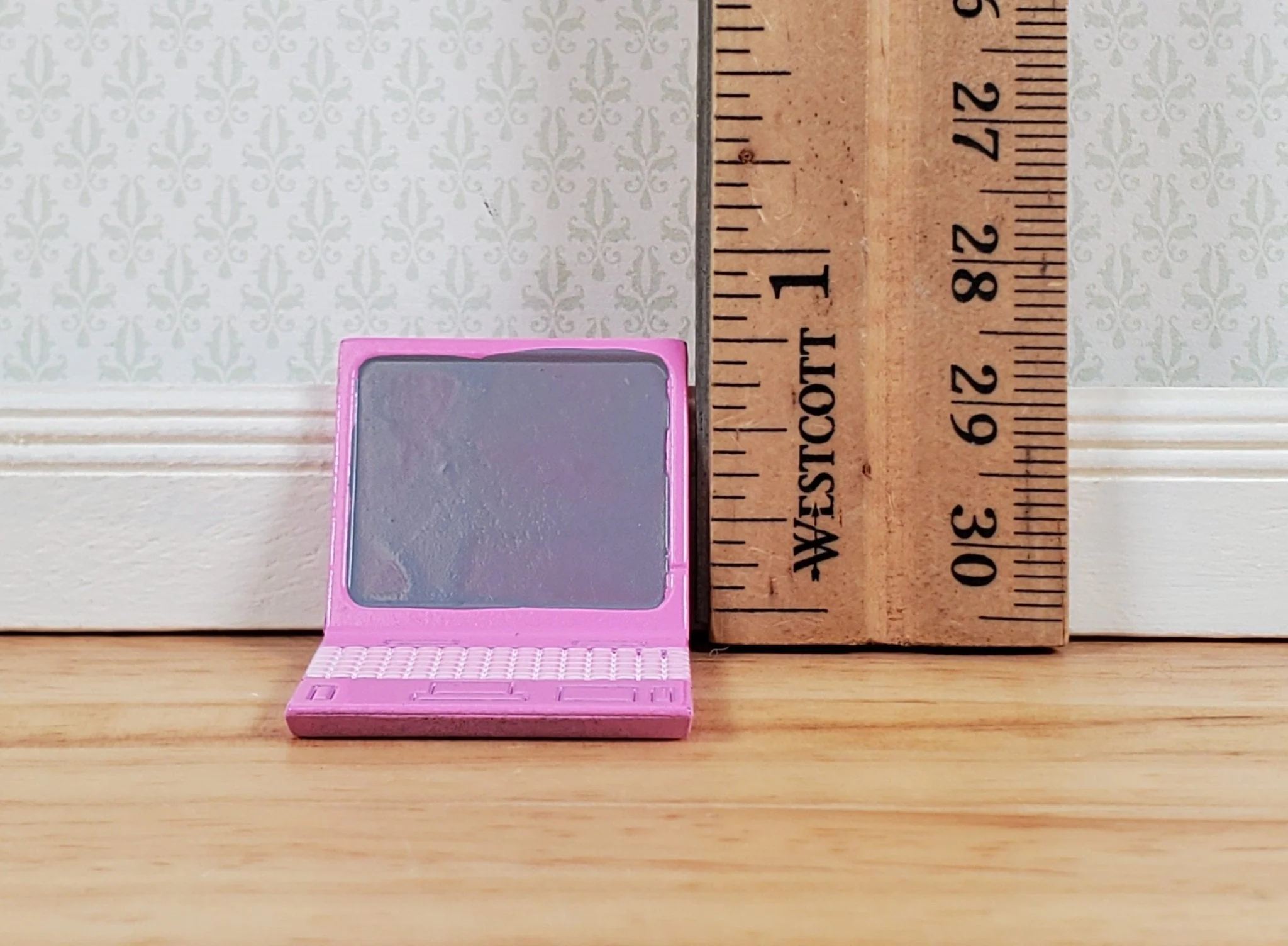 Dollhouse Modern Laptop Computer Metal PINK 1:12 Scale Miniature - Image 4