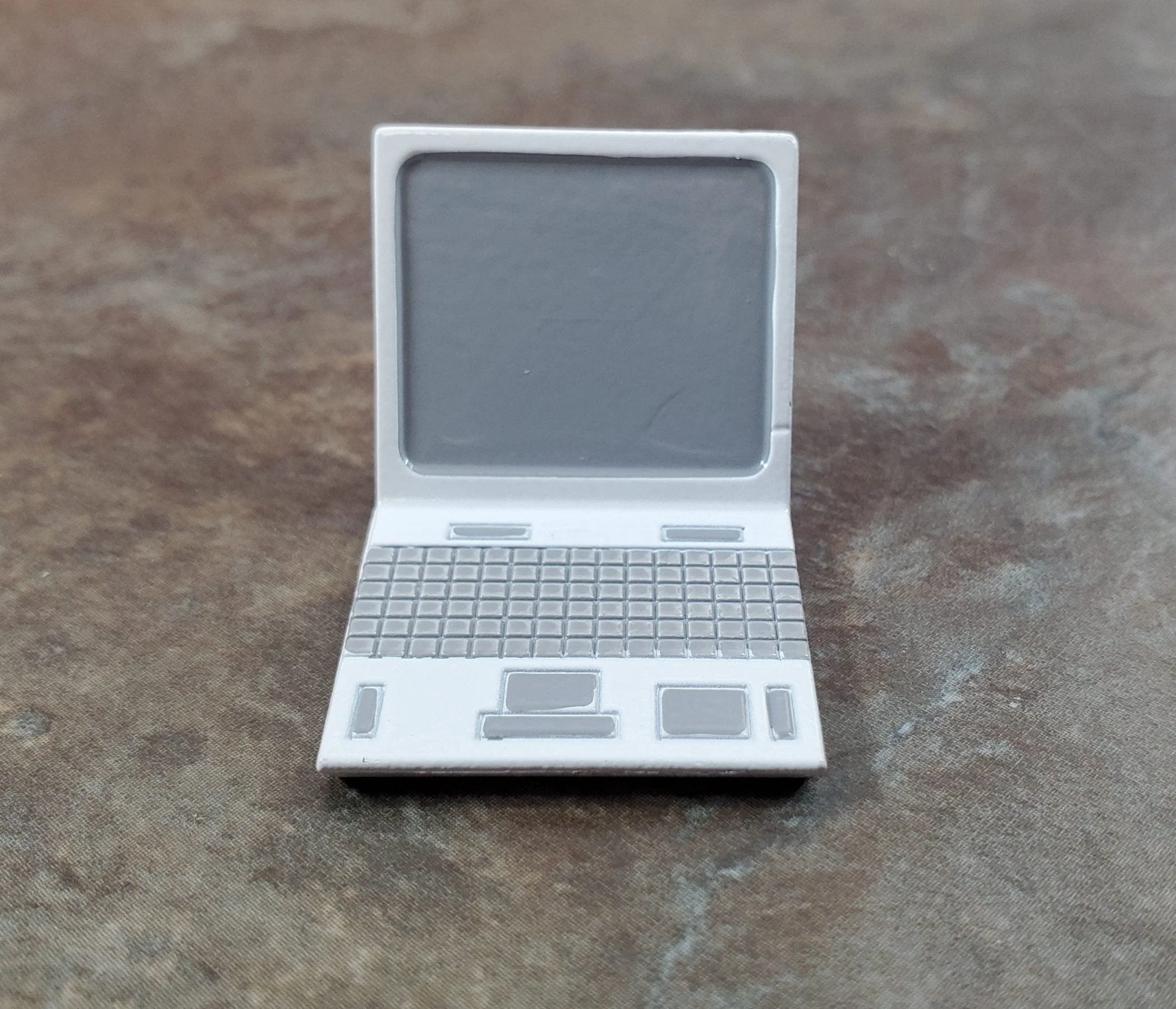 Dollhouse Modern Laptop Computer White Metal 1:12 Scale Miniature Accessory - Image 3