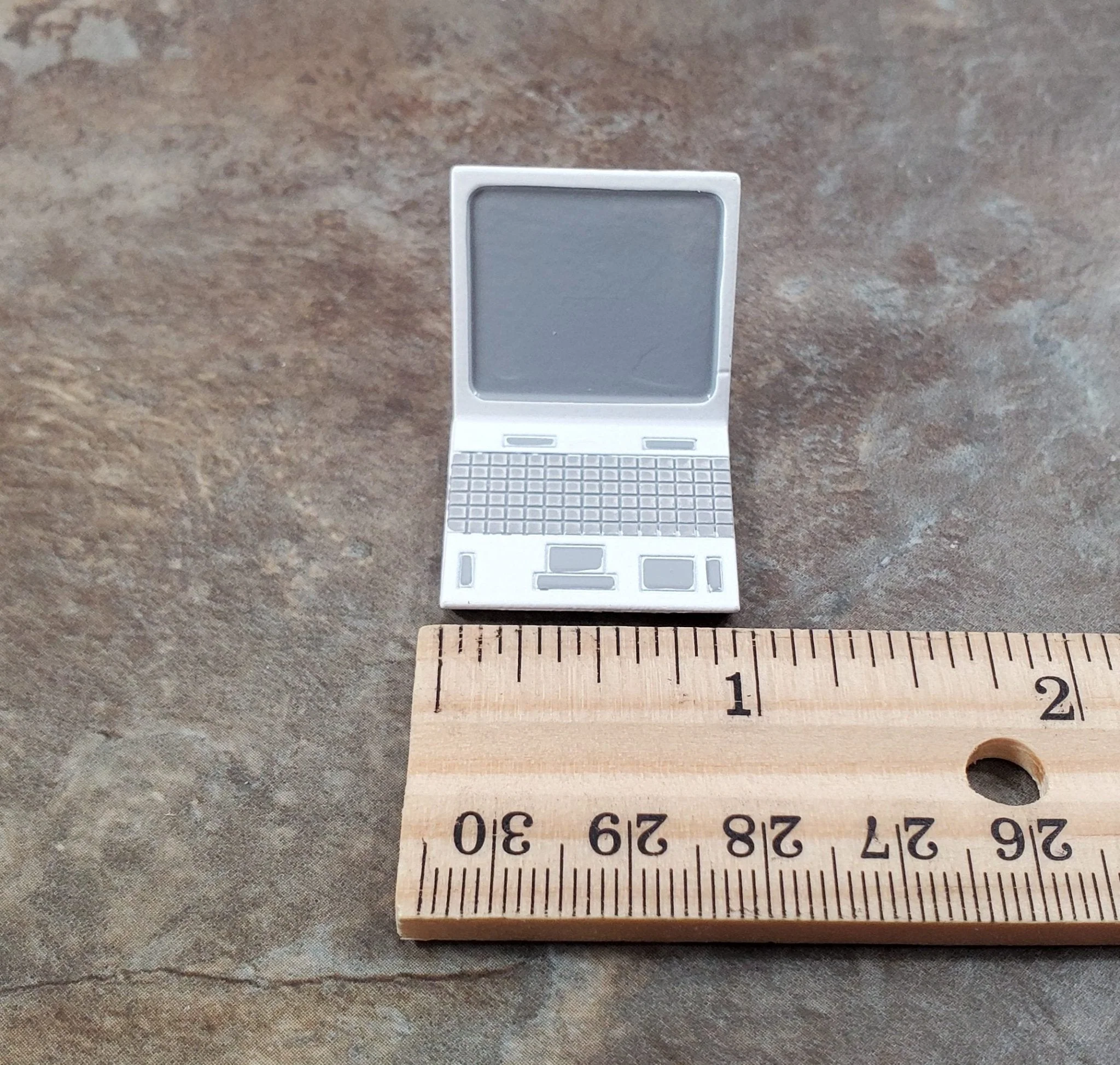 Dollhouse Modern Laptop Computer White Metal 1:12 Scale Miniature Accessory - Image 5