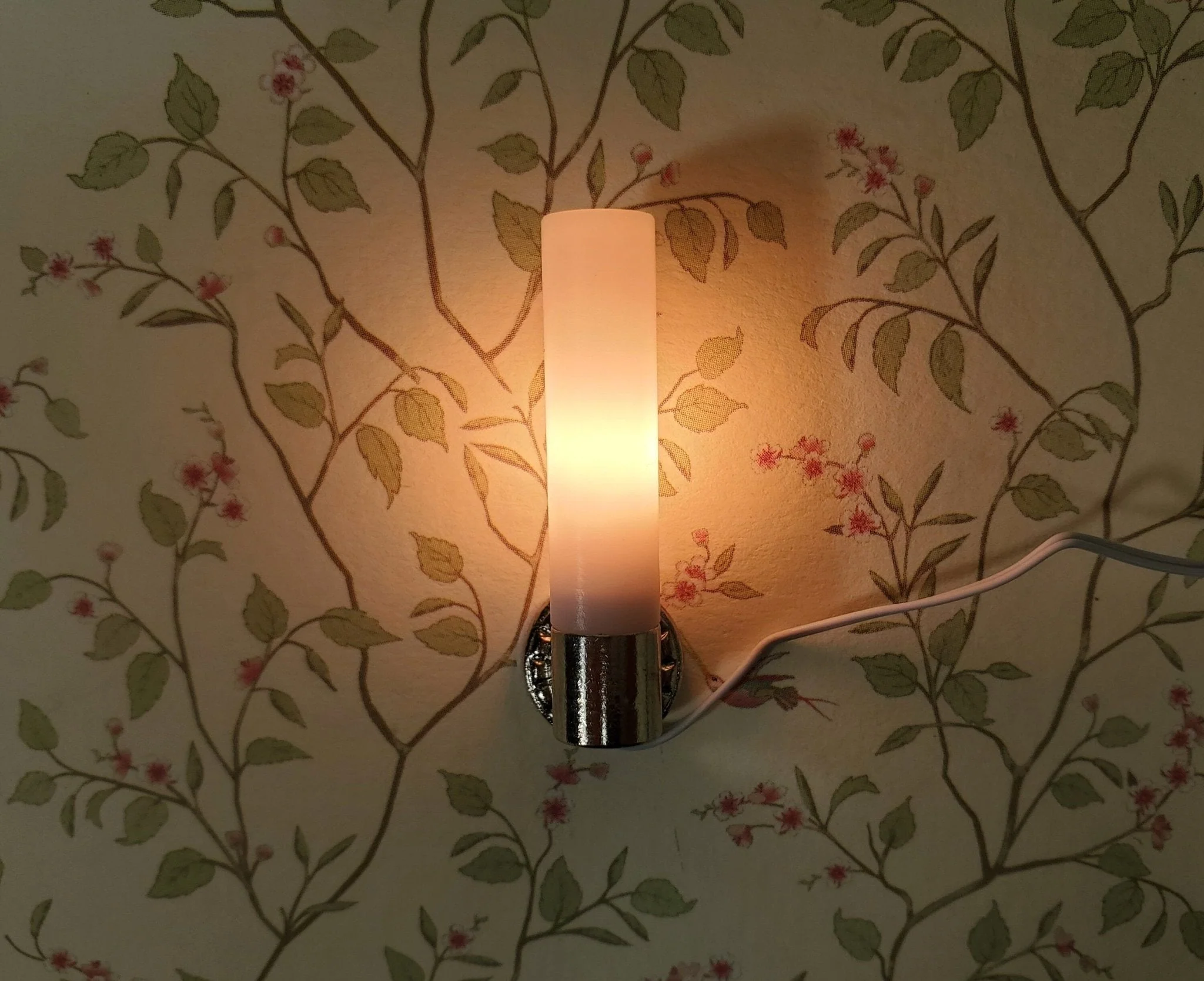 Dollhouse Modern Wall Light Sconce Silver with Plug 12 Volt Electric 1:12 Scale Miniature - Image 3