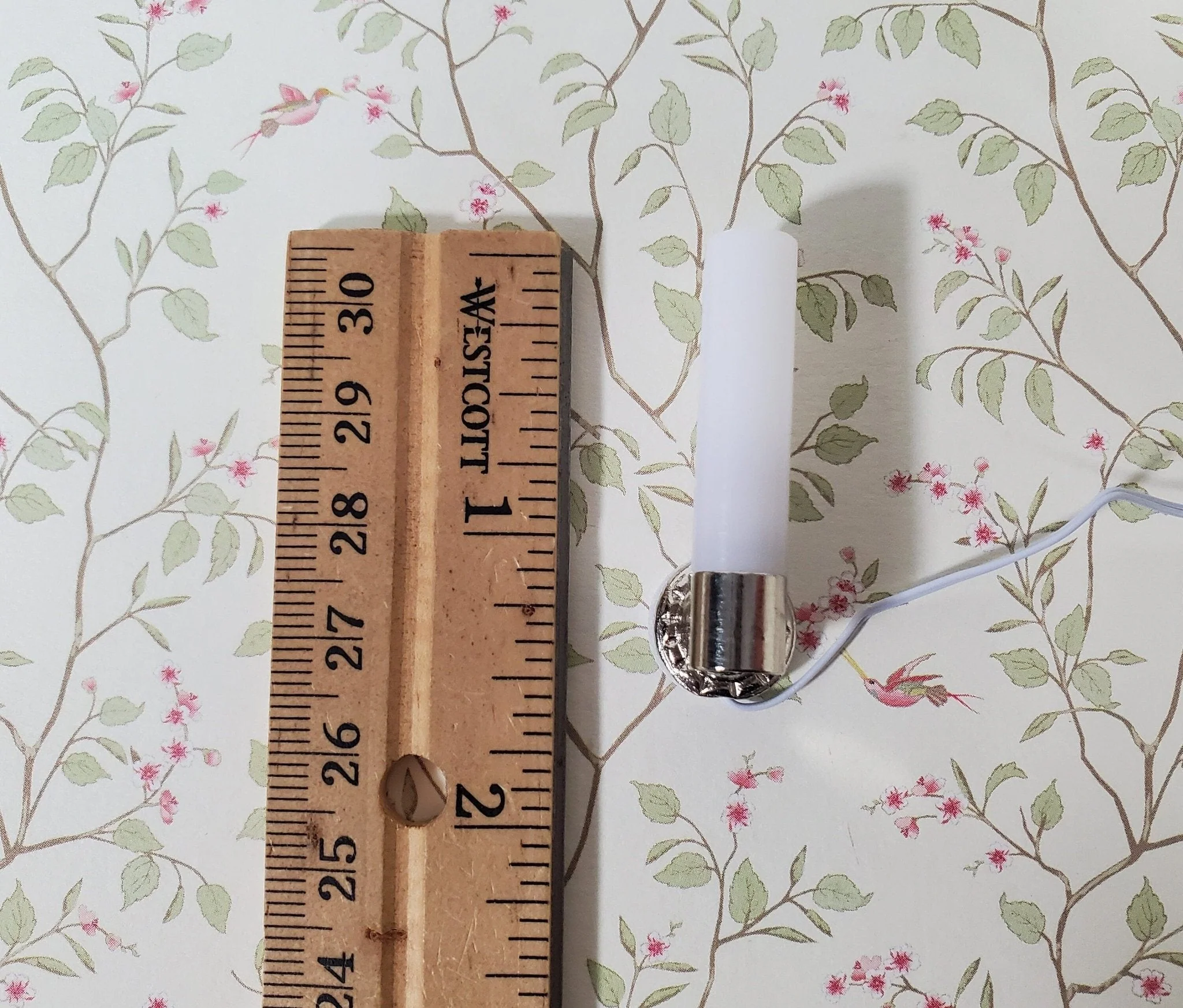 Dollhouse Modern Wall Light Sconce Silver with Plug 12 Volt Electric 1:12 Scale Miniature - Image 5