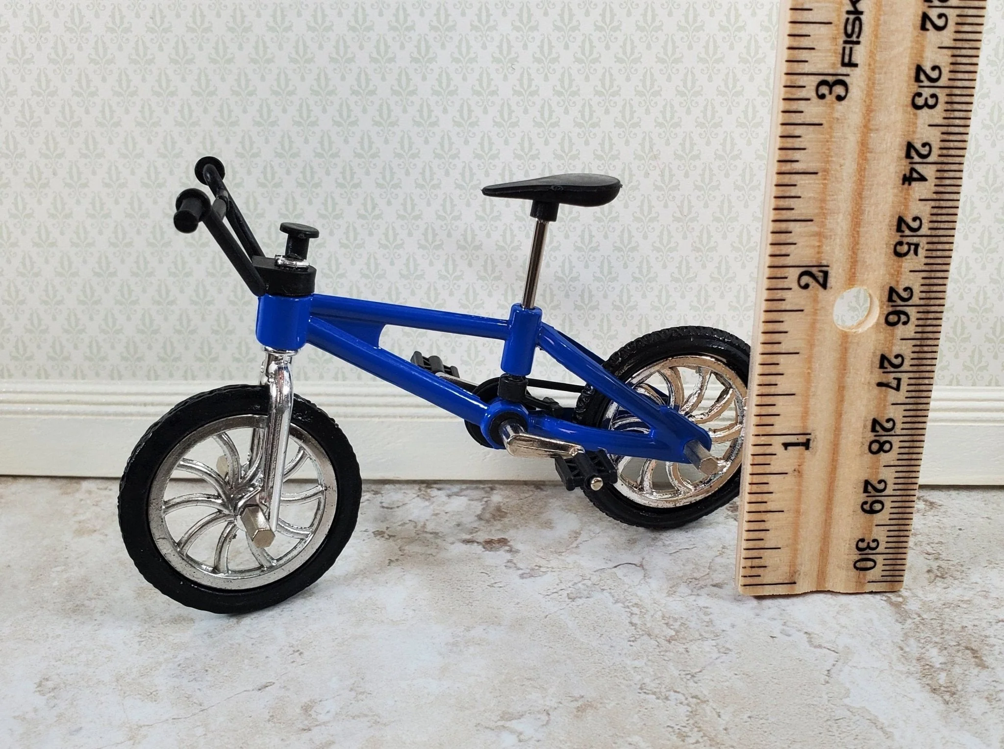 Dollhouse Mountain Bike Bicycle Blue & Black 1:12 Scale Miniature Moveable - Image 3