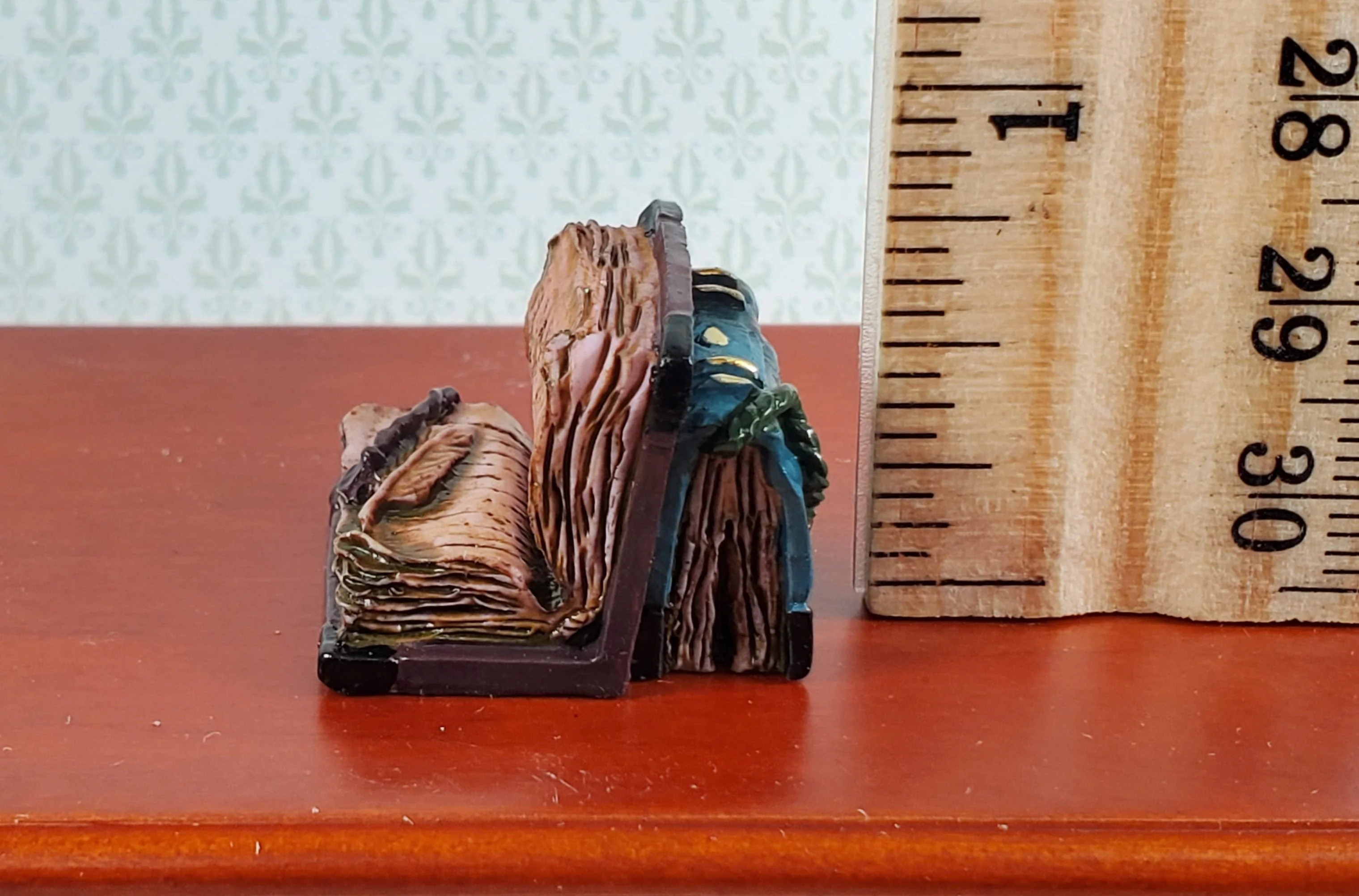 Dollhouse Old Book Display Worn Weathered Resin Feather Pen 1:12 Scale Miniature - Image 5