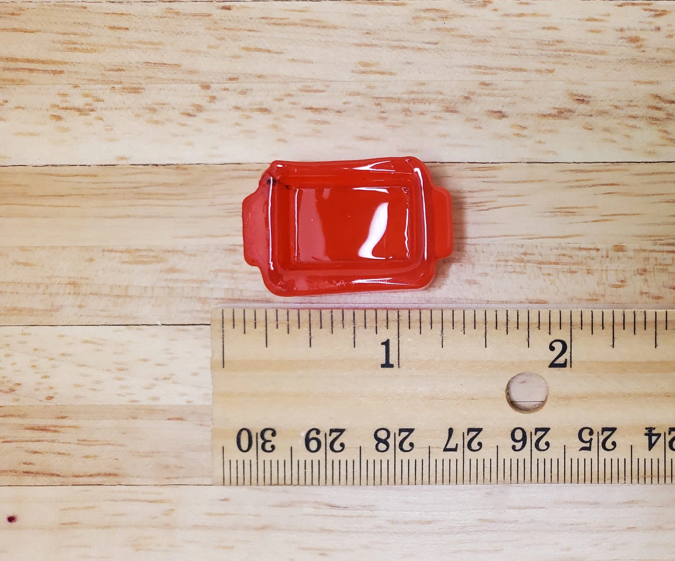 Dollhouse Orange Glass Casserole Dish with Handles 1:12 Scale Miniature Kitchen - Image 3