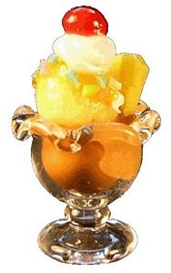 Dollhouse Parfait Sundae Mocha Chocolate 1:12 Scale Miniature Food Dessert