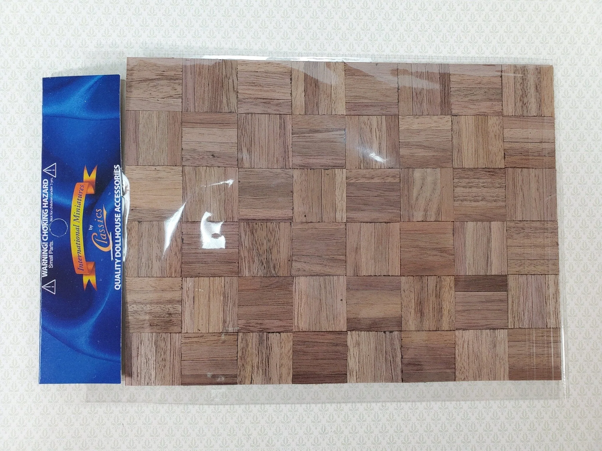 Dollhouse Parquet Real Wood Flooring by Handley House 1:12 Scale Miniature 8" x 6"