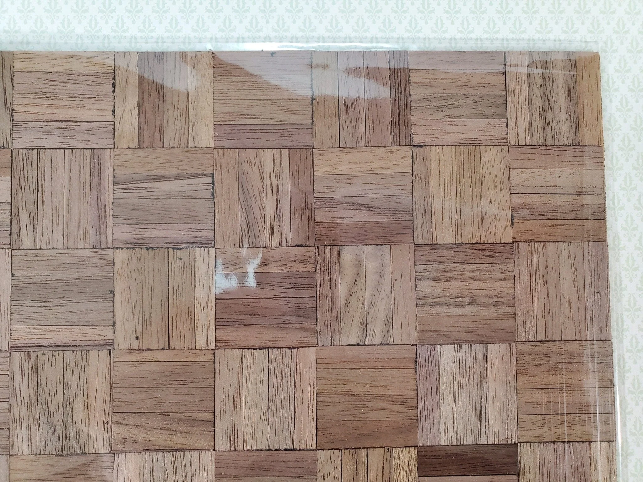 Dollhouse Parquet Real Wood Flooring by Handley House 1:12 Scale Miniature 8" x 6" - Image 2