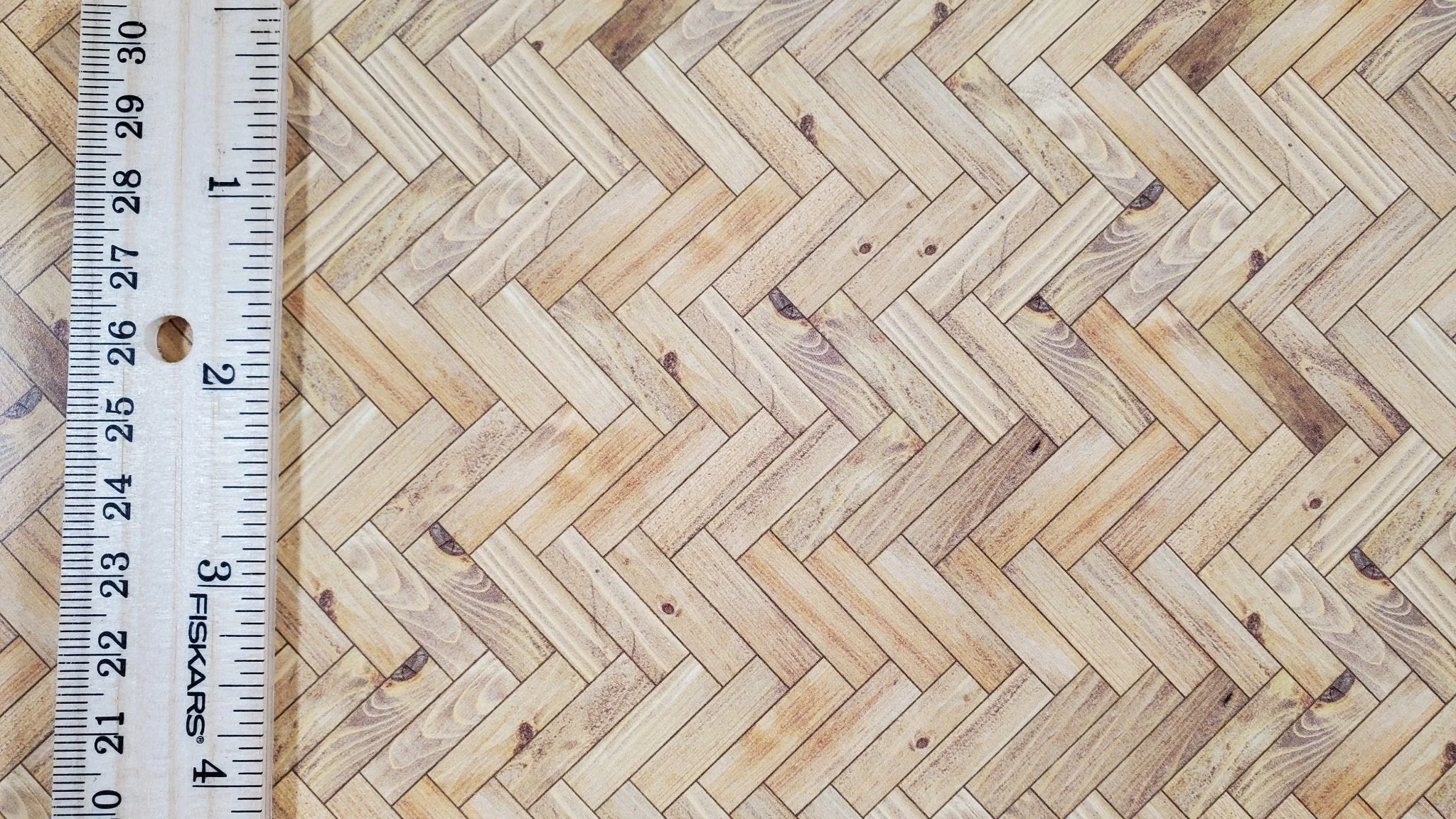 Dollhouse Parquet Wood Flooring Paper Card Light Wood 1:12 Scale Miniature - Image 4