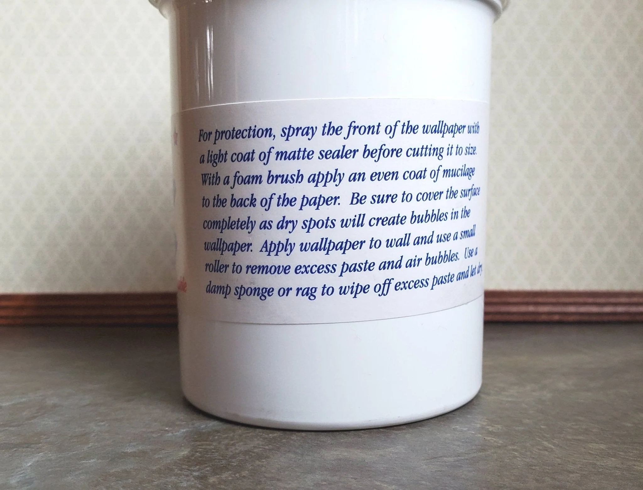 Dollhouse Paste Mucilage for Wallpaper Water Soluble 8 oz Glue - Image 2