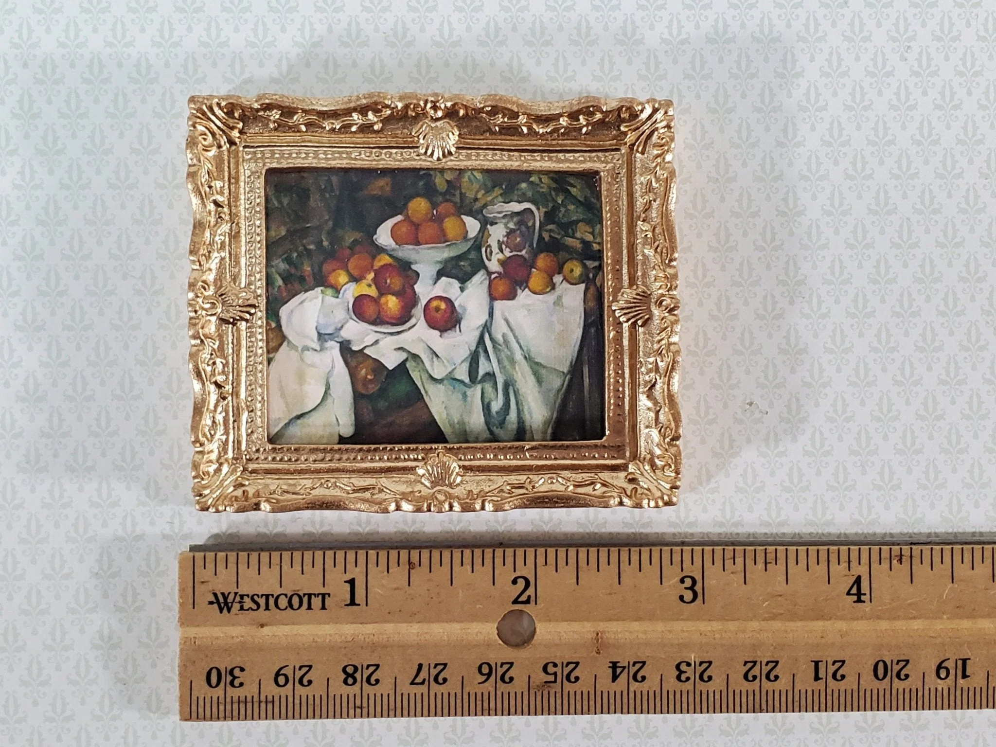 Dollhouse Paul Cezanne Apples and Oranges Still Life Framed Print 1:12 Scale Handmade - Image 2