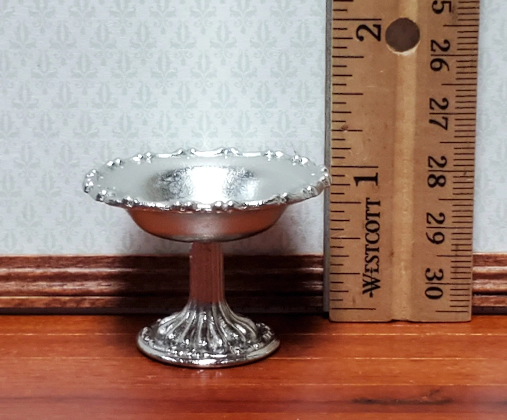 Dollhouse Pedestal Bowl Large for Fruit or Bread works in both 1:12 and 1/6 Scale - Image 5