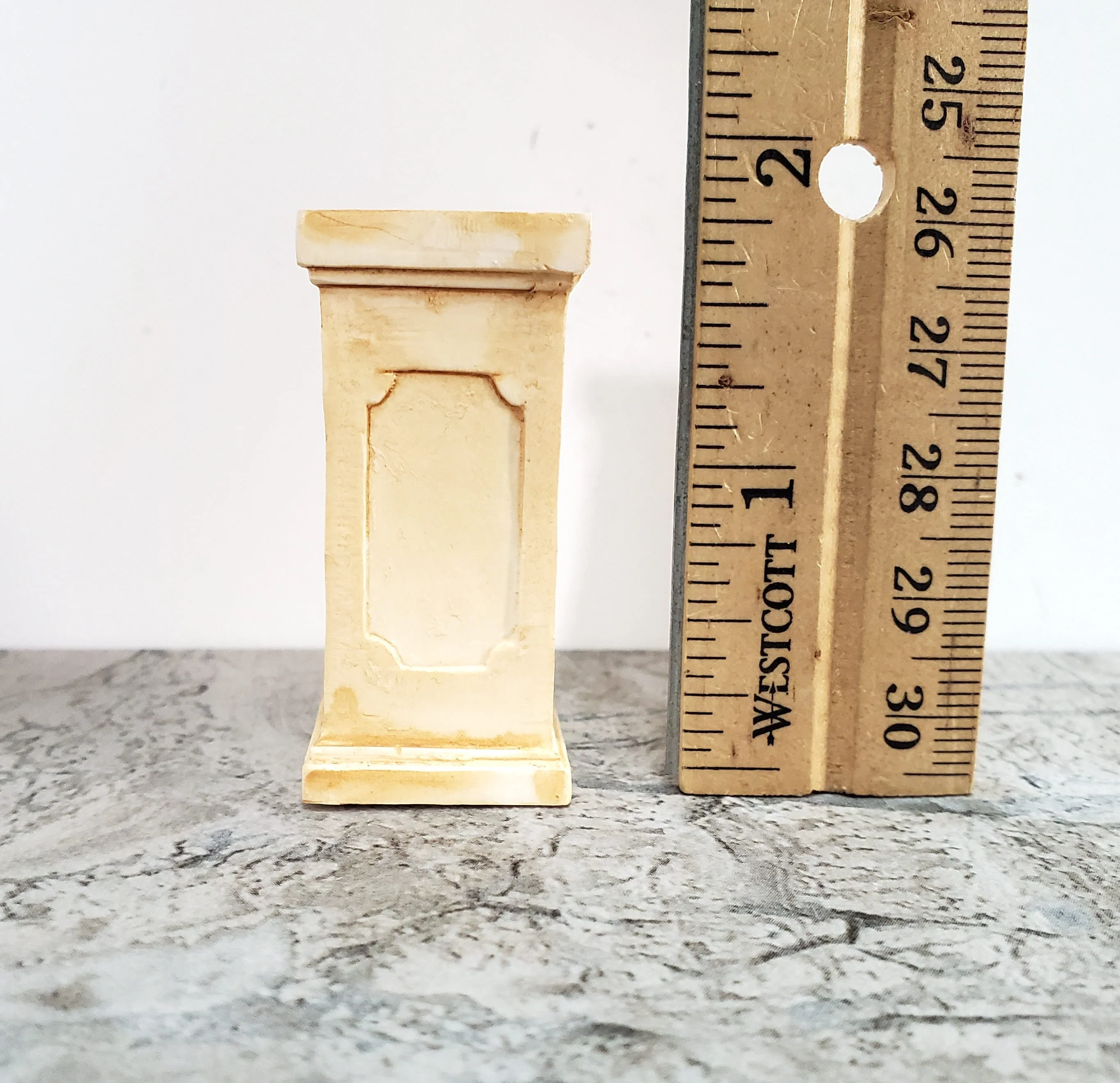 Dollhouse Pedestal for Plants Ferns Decoration Aged Tan 1:12 Scale or Fairy Garden A1002TN - Image 3