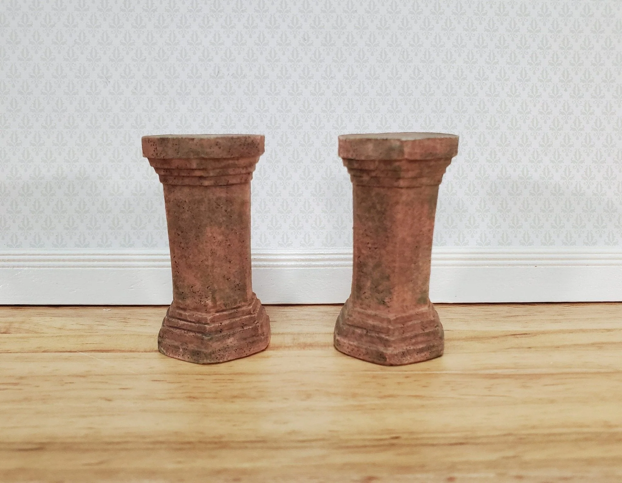 Dollhouse Pedestal x2 for Plants Ferns Decoration Aged 1:12 Scale Miniature Garden A4001GA - Image 2
