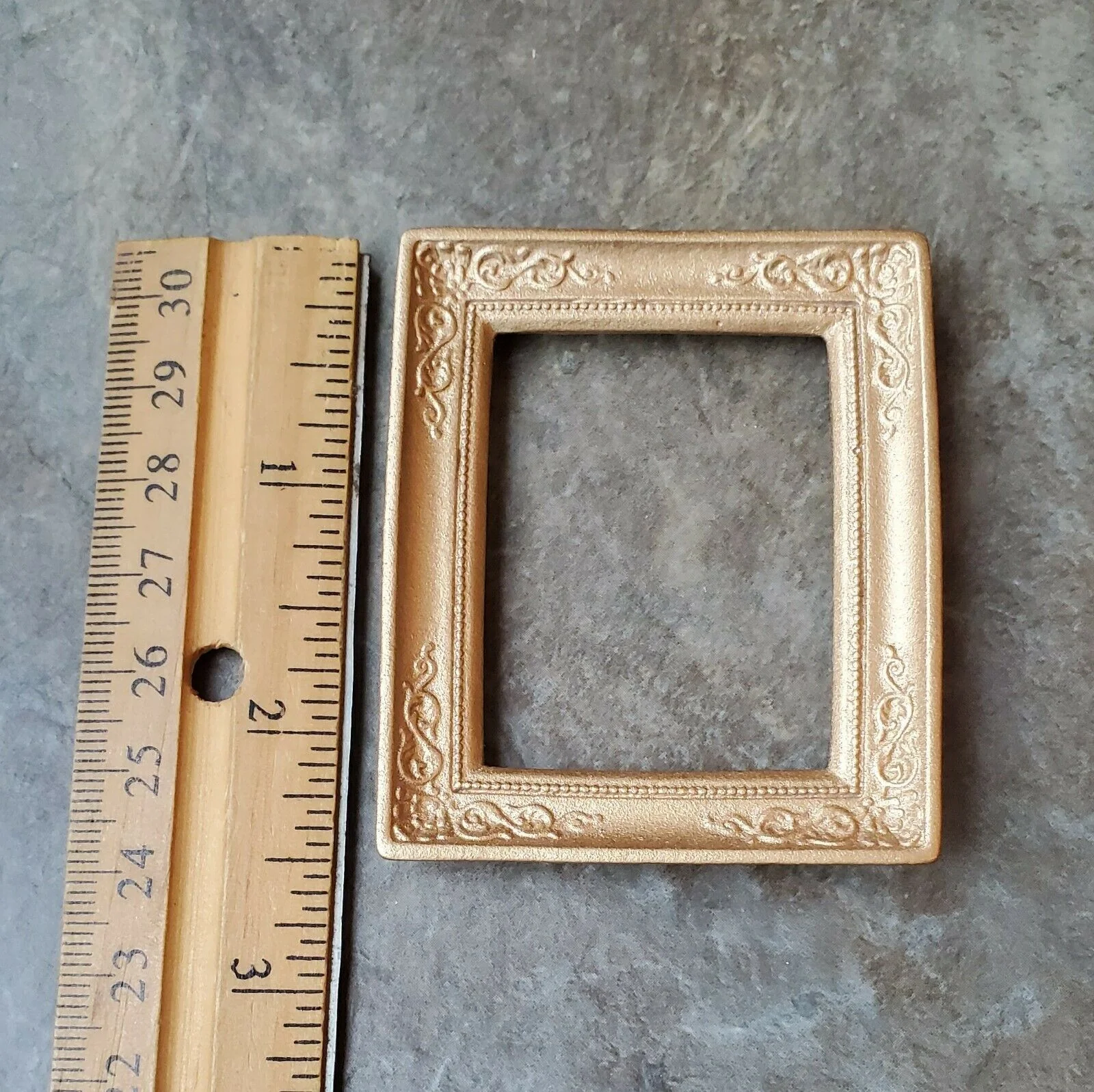 Dollhouse Mini Picture Frame Fancy Gold for Painting 1:12 Scale Miniature Accessory - Image 4