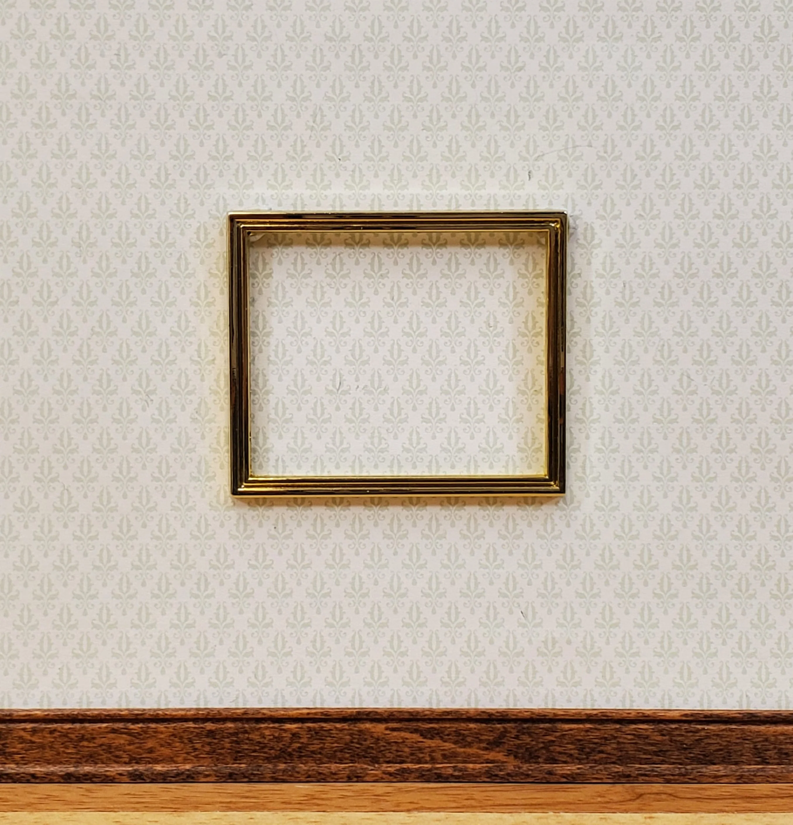 Dollhouse Mini Picture Frame Metal Gold for Paintings 1:12 Scale Miniature Slim