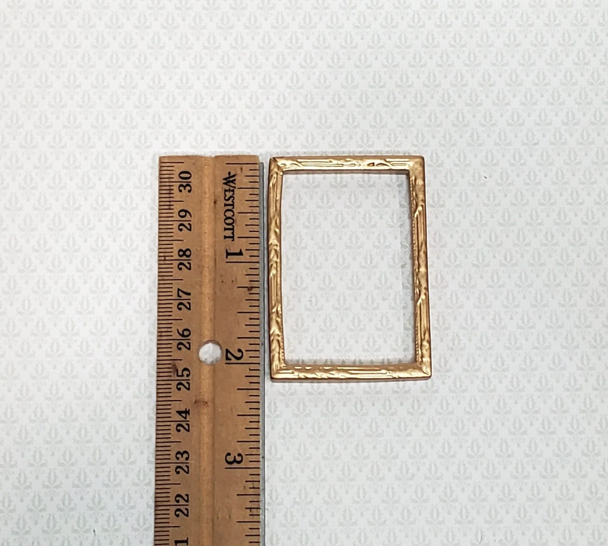 Dollhouse Picture Frames Set of 2 Gold for Painting 2.25" x 1.5" 1:12 Scale Miniatures - Image 3