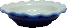 Dollhouse Pie Plate or Bowl Ceramic Blue 1:12 Scale Miniature Kitchen Accessory - Image 2