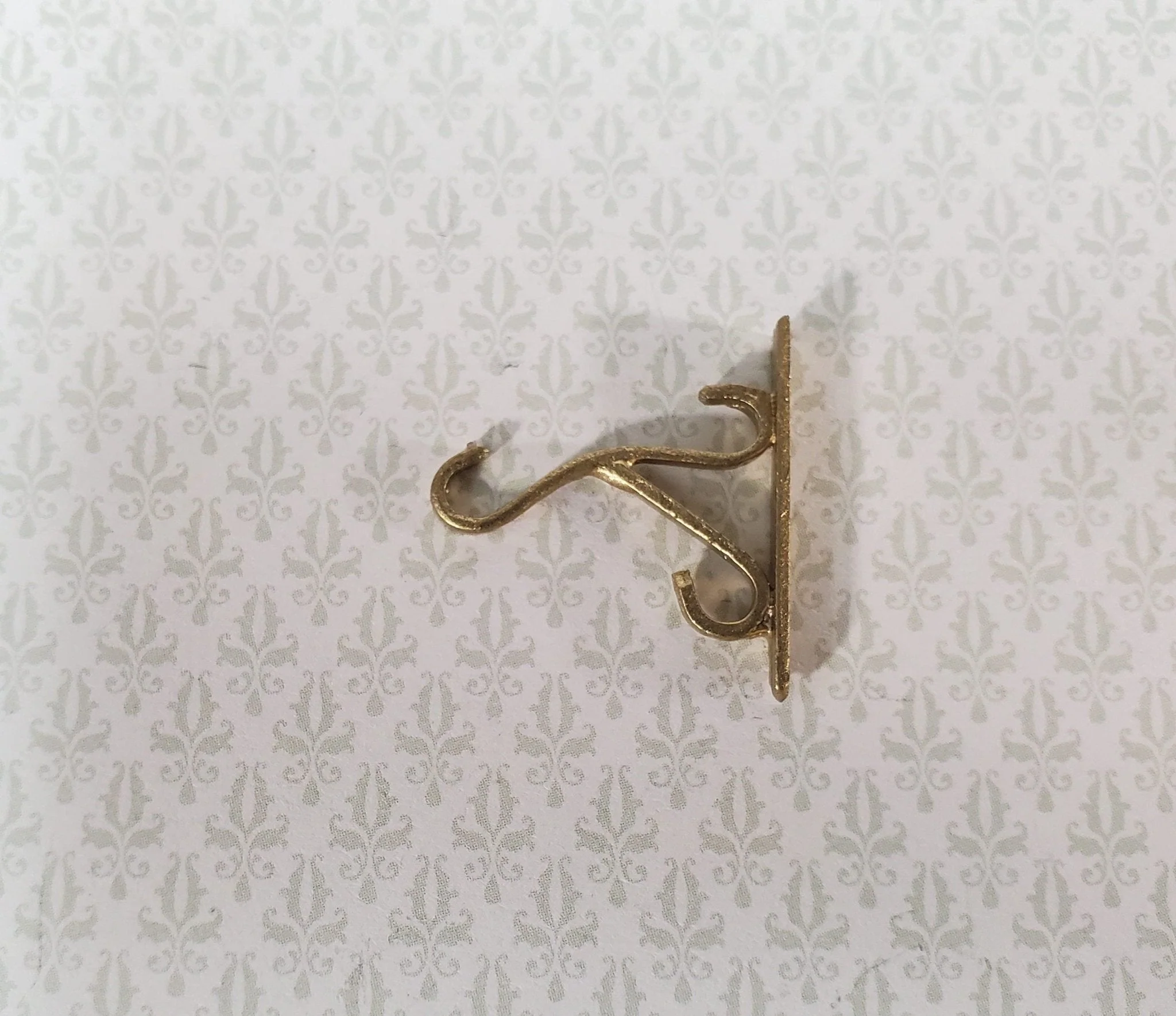 Dollhouse Plant Hanger Wall Hook Gold Metal 1:12 Scale Miniature