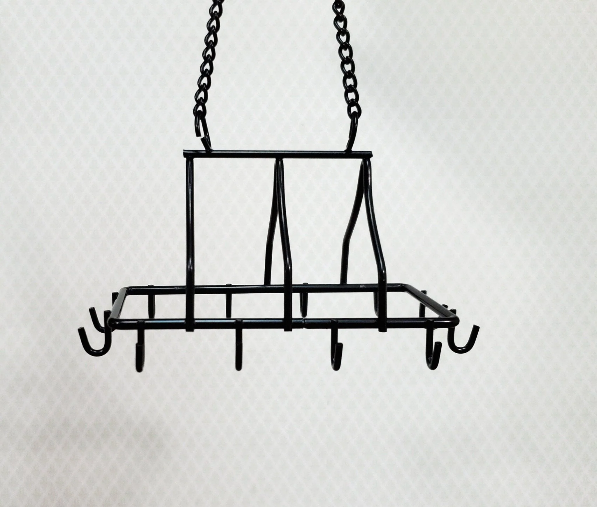 Dollhouse Pot Pan Hanger with Hooks Metal Kitchen Rack Large 1:12 or 1/6 Scale - Image 2