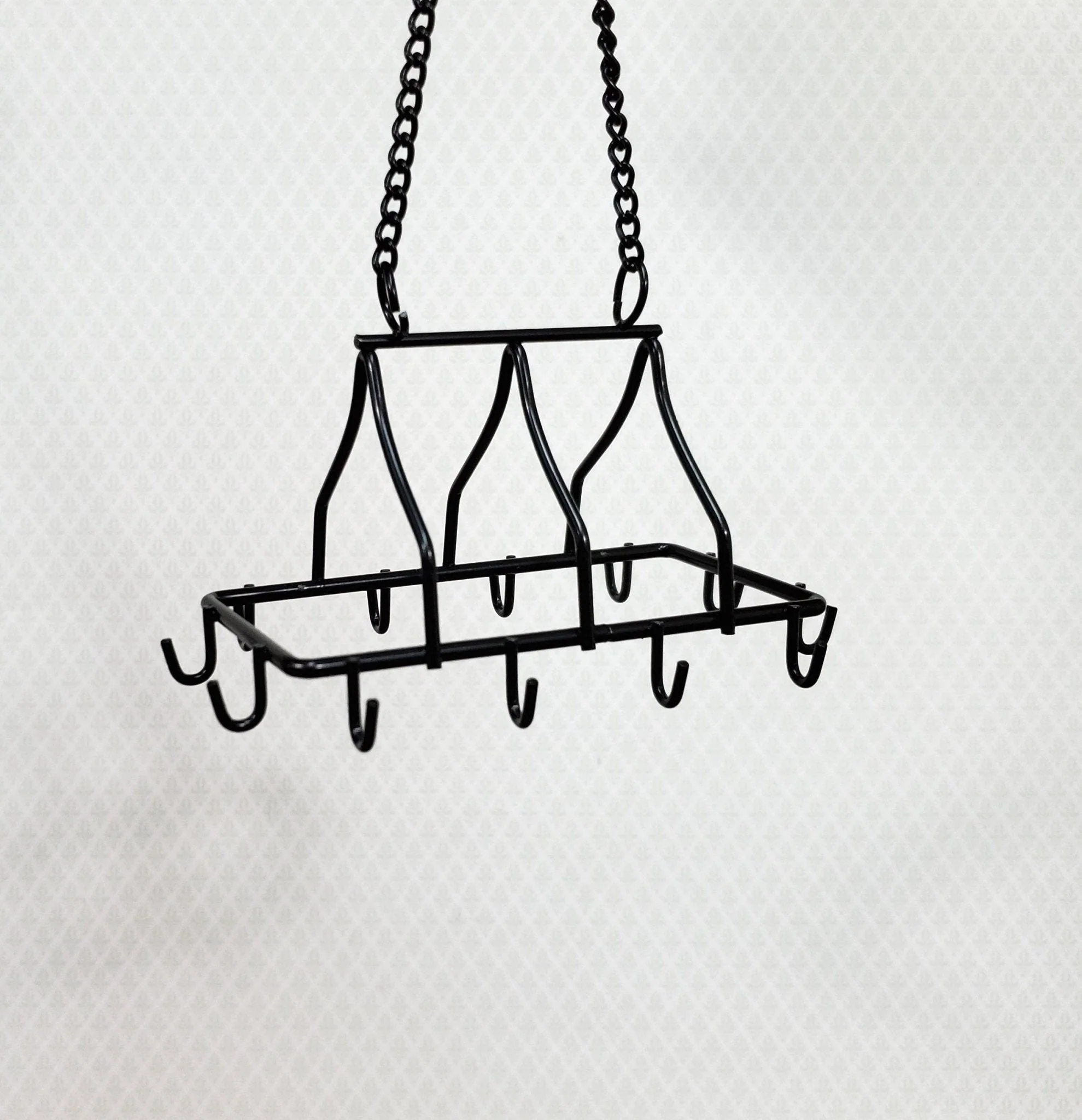 Dollhouse Pot Pan Hanger with Hooks Metal Kitchen Rack Large 1:12 or 1/6 Scale - Image 3