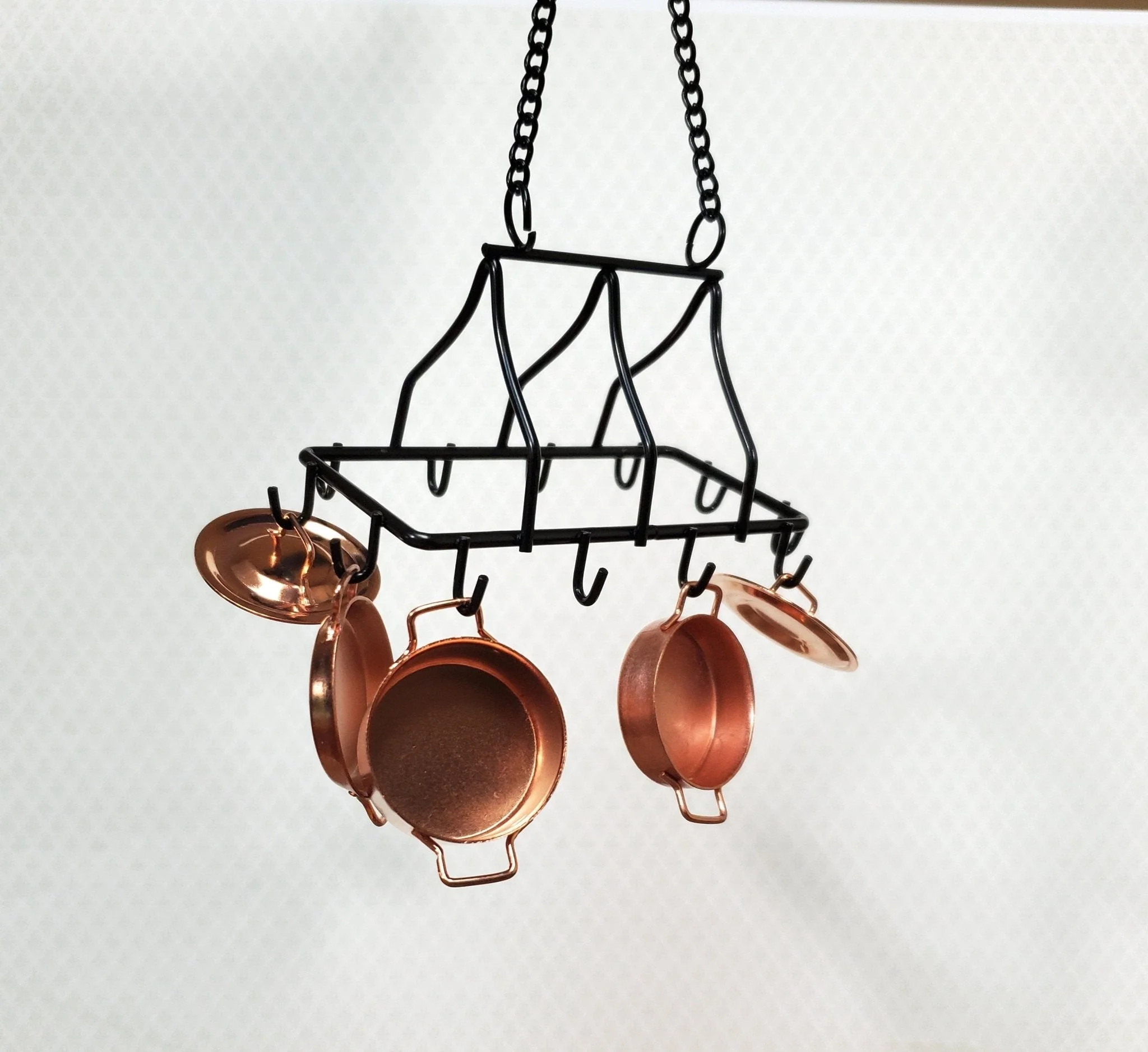 Dollhouse Pot Pan Hanger with Hooks Metal Kitchen Rack Large 1:12 or 1/6 Scale - Image 4